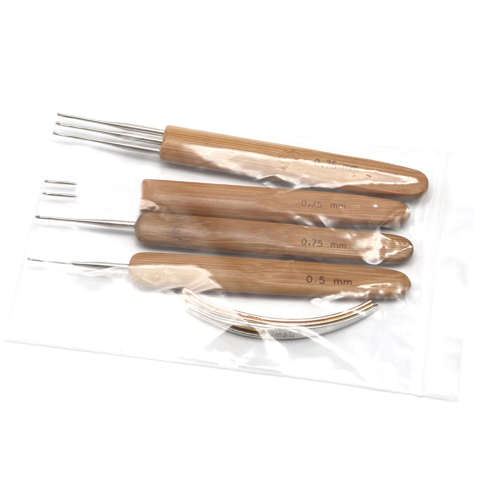 7Pcs Bamboo Handle Crochet Dreadlock Hook Needle Tool Braiding Hair Making