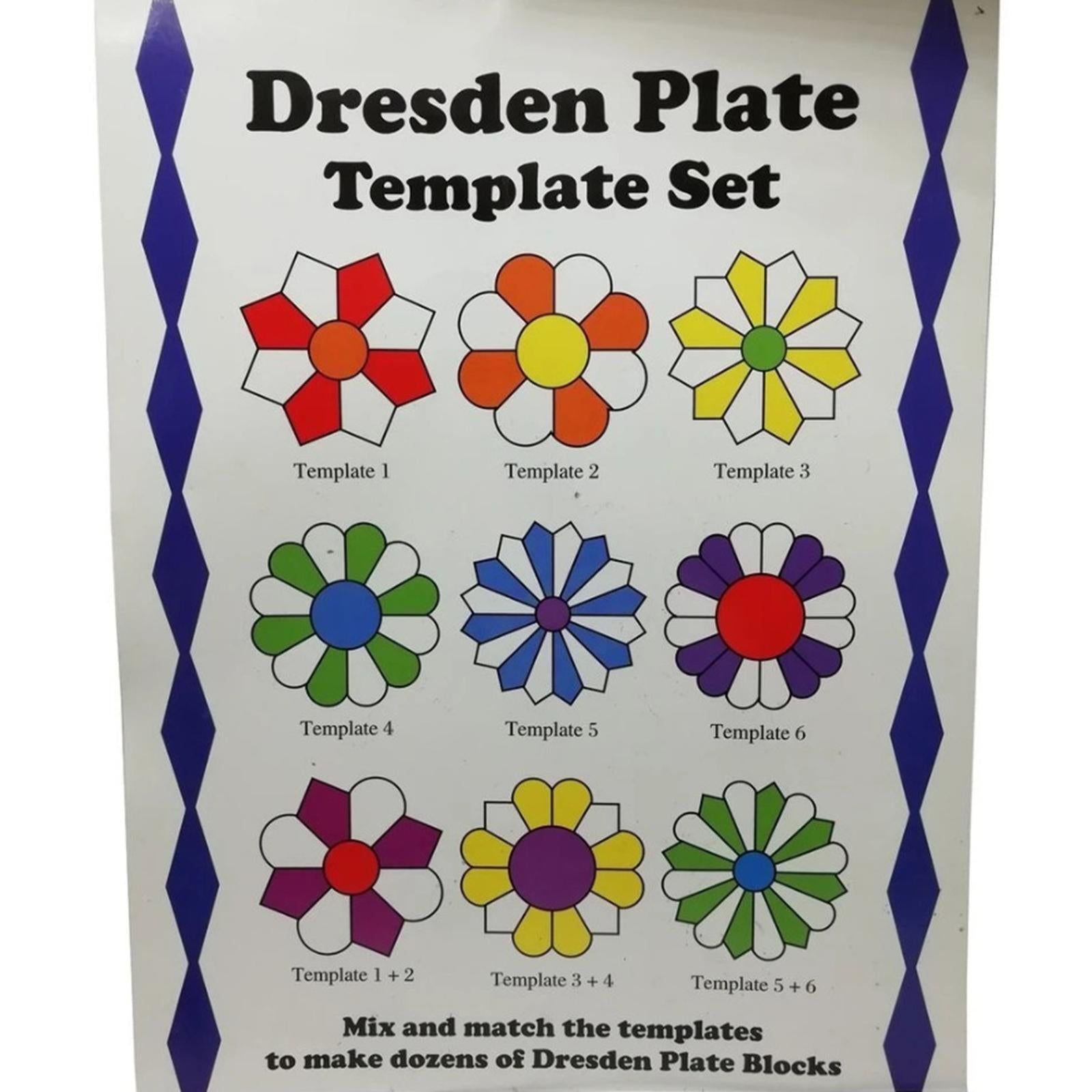 10Pcs Dresden Plate Template Patchwork Stencils Ruler for DIY Measure Craft