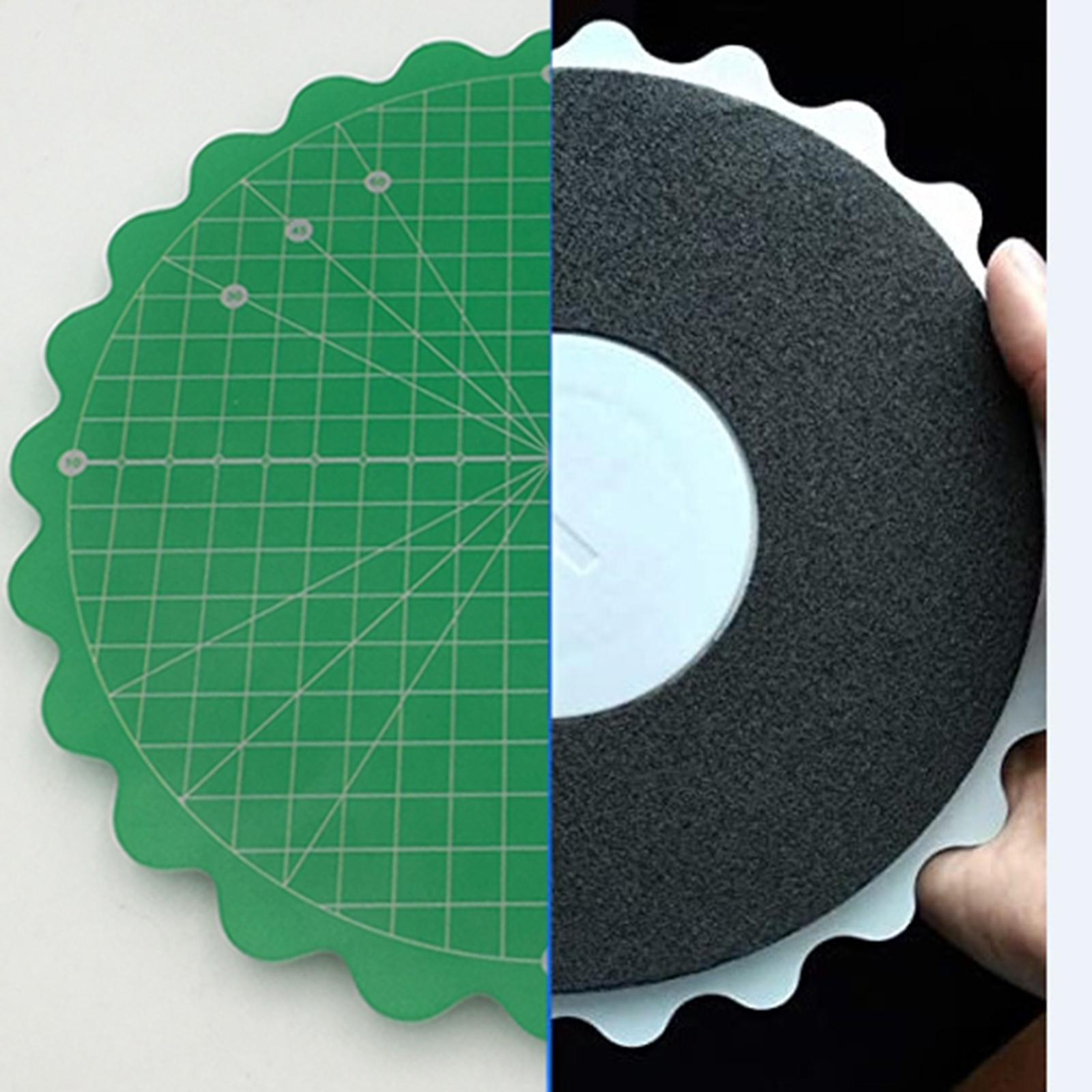 Cutting Mat 8 Inch Round Self Healings Grid Pad Fabric Engraving Craft Green
