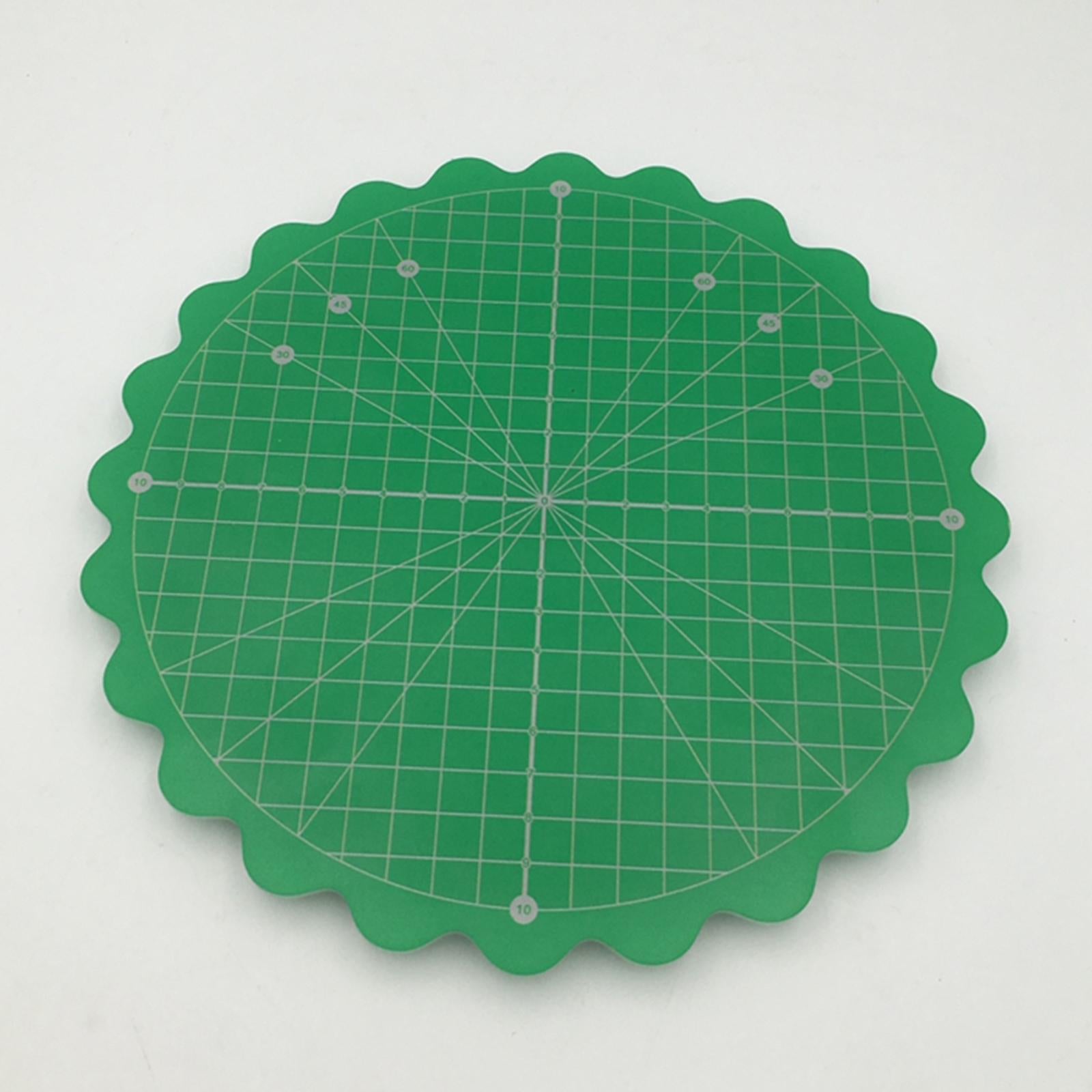 Cutting Mat 8 Inch Round Self Healings Grid Pad Fabric Engraving Craft Green