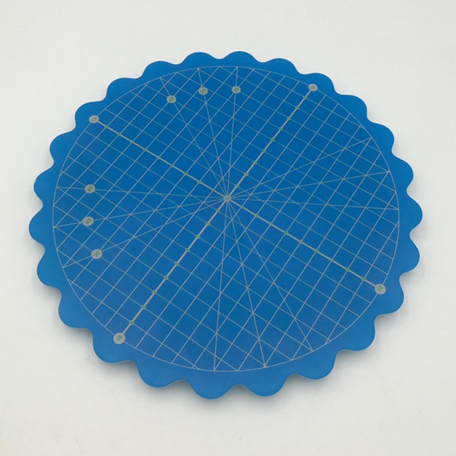 Cutting Mat 8 Inch Round Self Healings Grid Pad Fabric Engraving Craft Blue