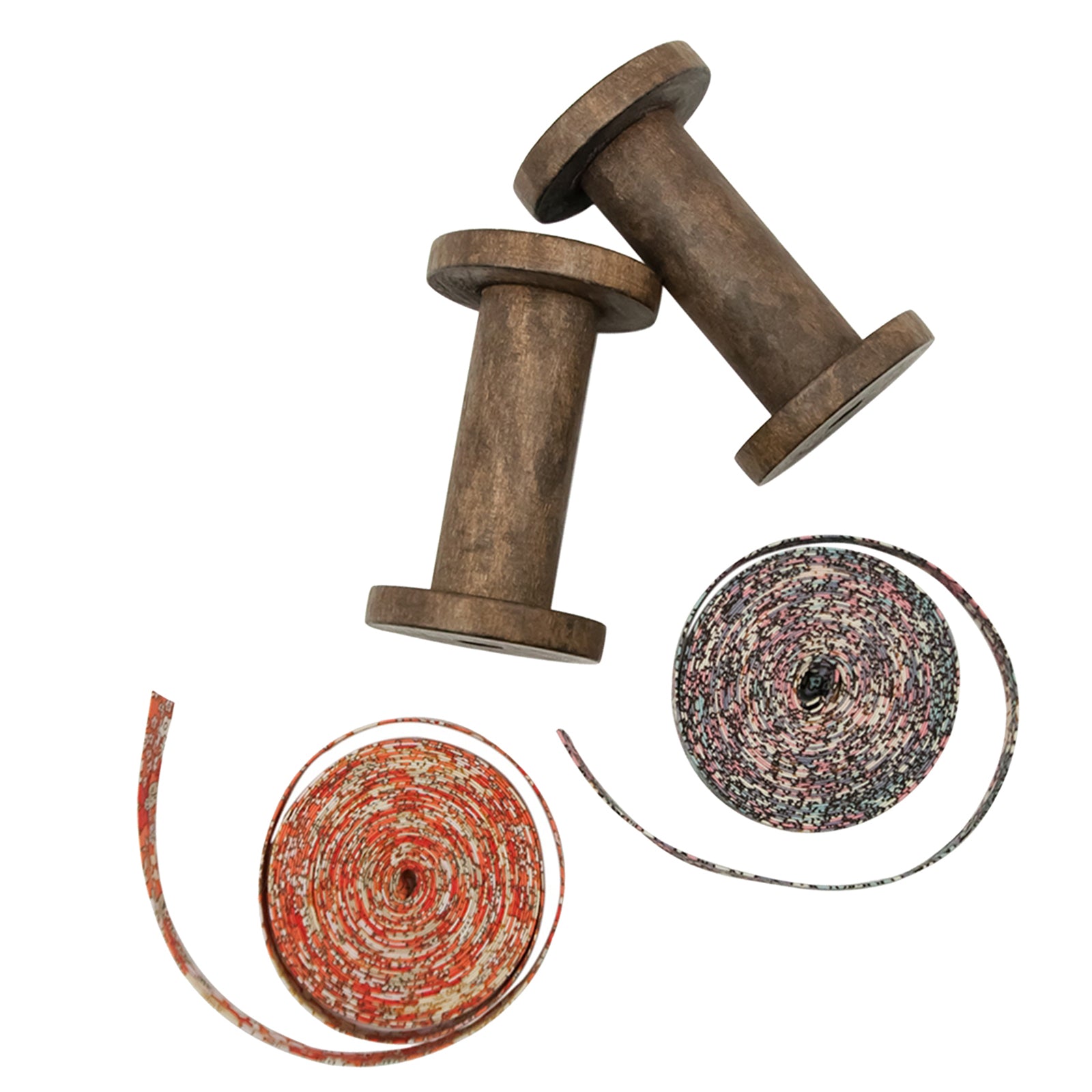 2Pack Natural Wooden Bobbins Thread Spools Sewing Trims Floss Storage Winder