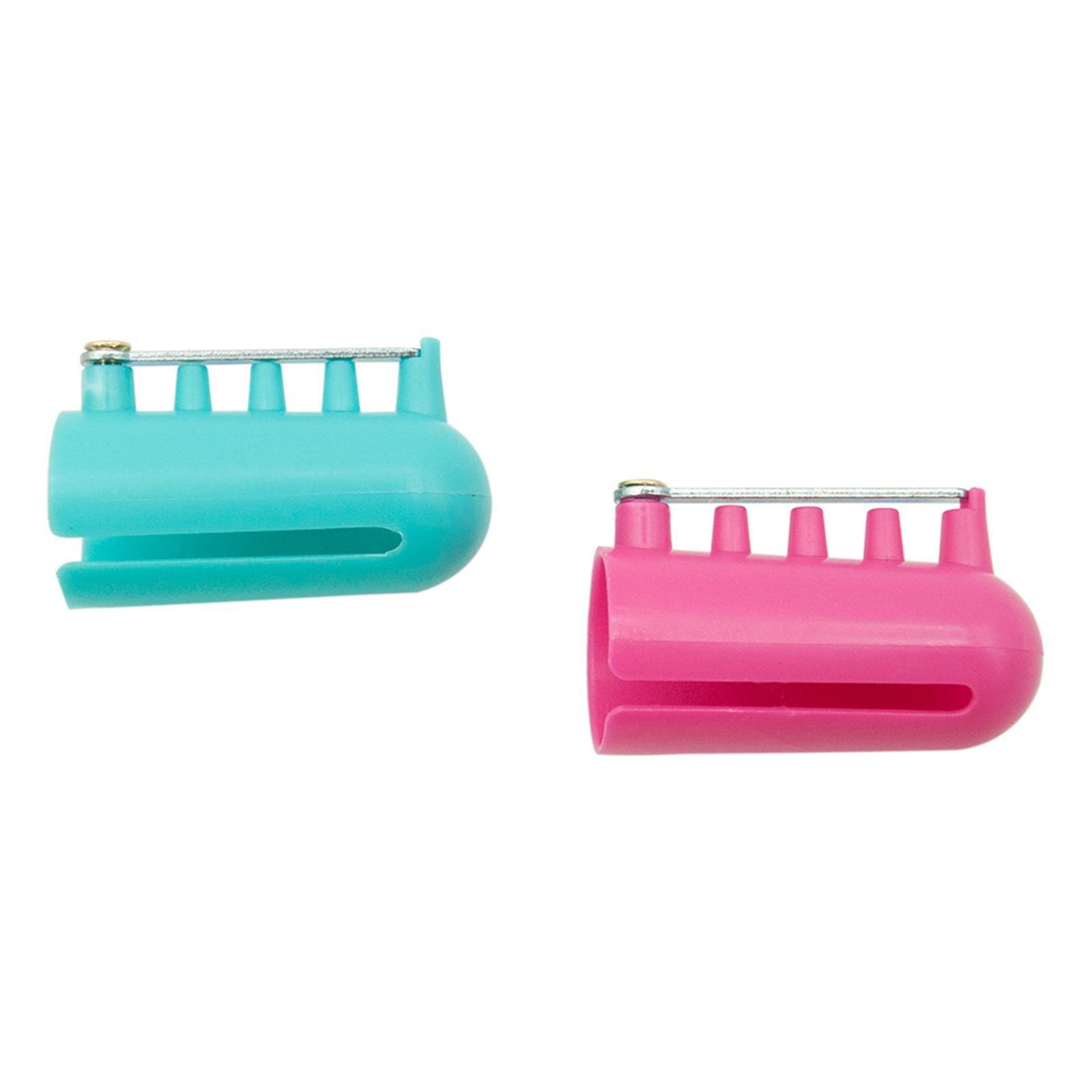 5x Finger Thimble Yarn Guide Needle Ring Type Knitting Tool Pink Yellow