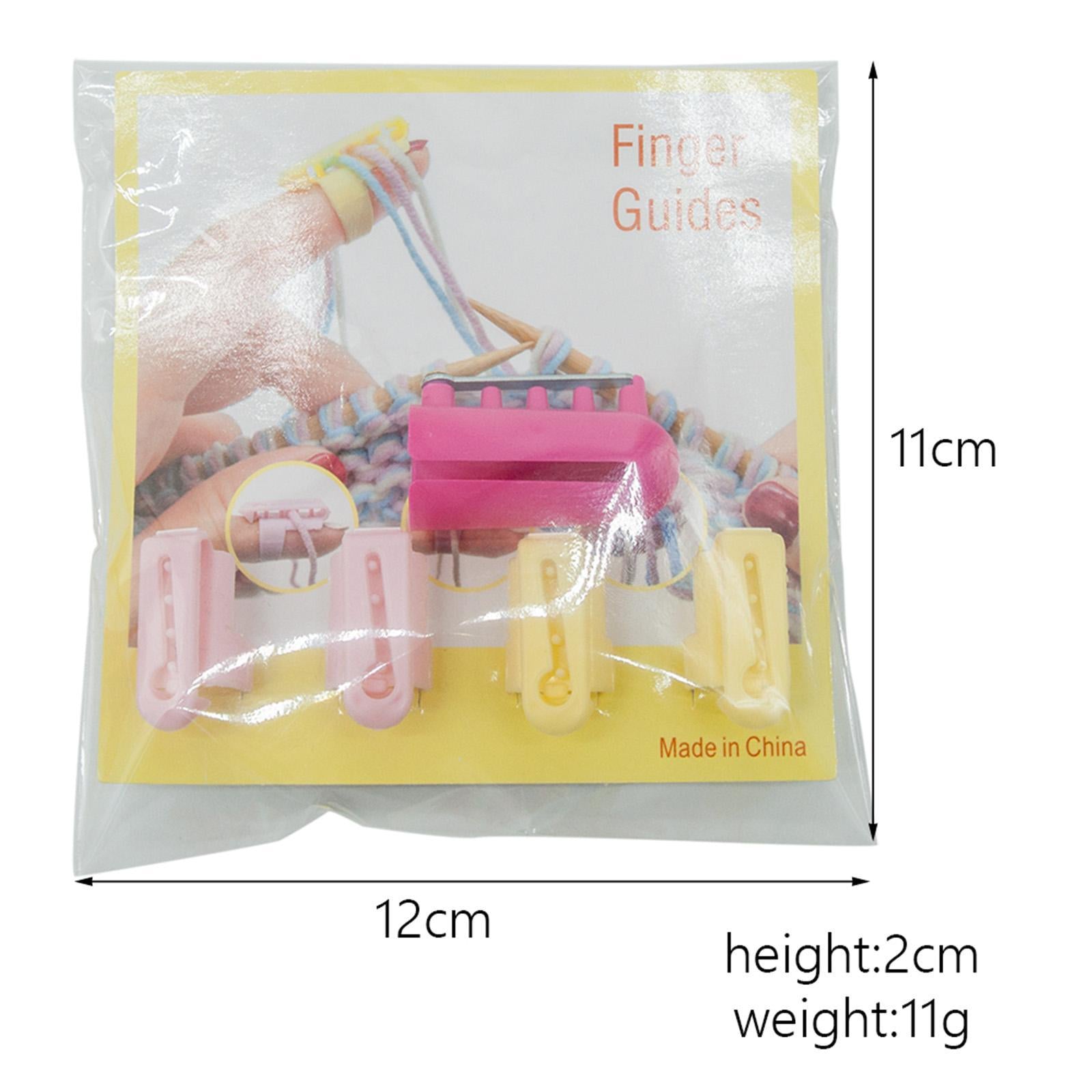 5x Finger Thimble Yarn Guide Needle Ring Type Knitting Tool Pink Yellow