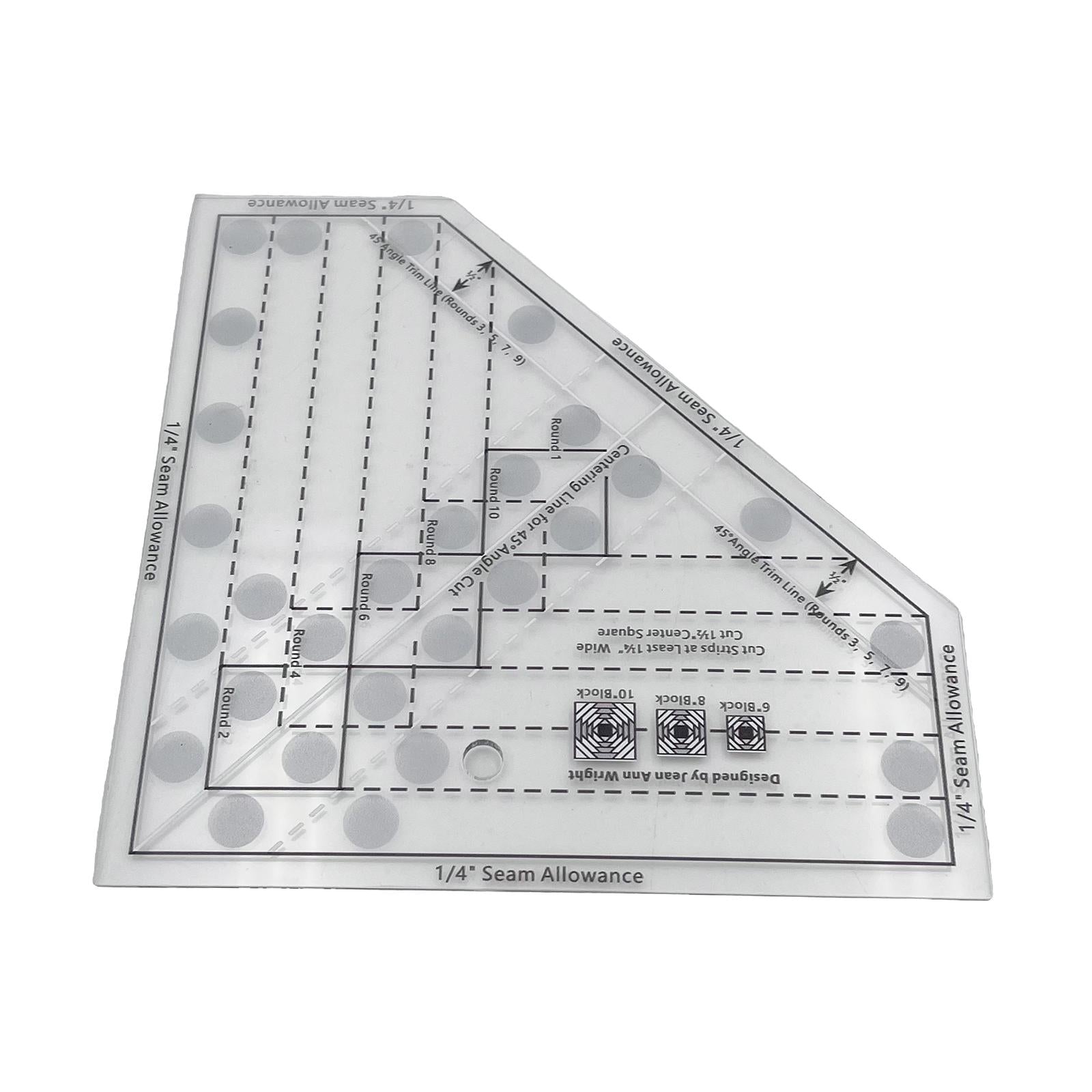 Cutting Cloth Ruler for Patchwork Sewing Quilting Yardstick 170x170mm A