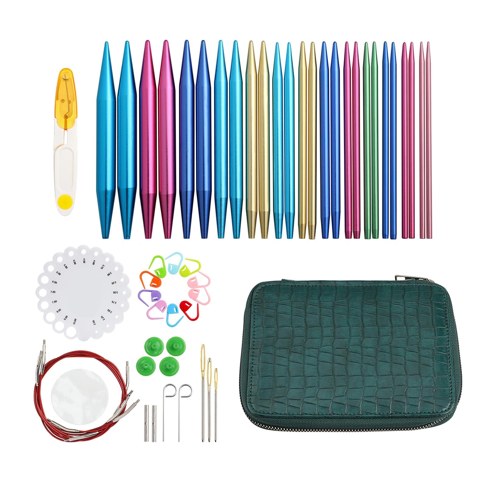 All In one Crochet Hooks Circular Needles 2.75mm-10mm Weaving Tools Green