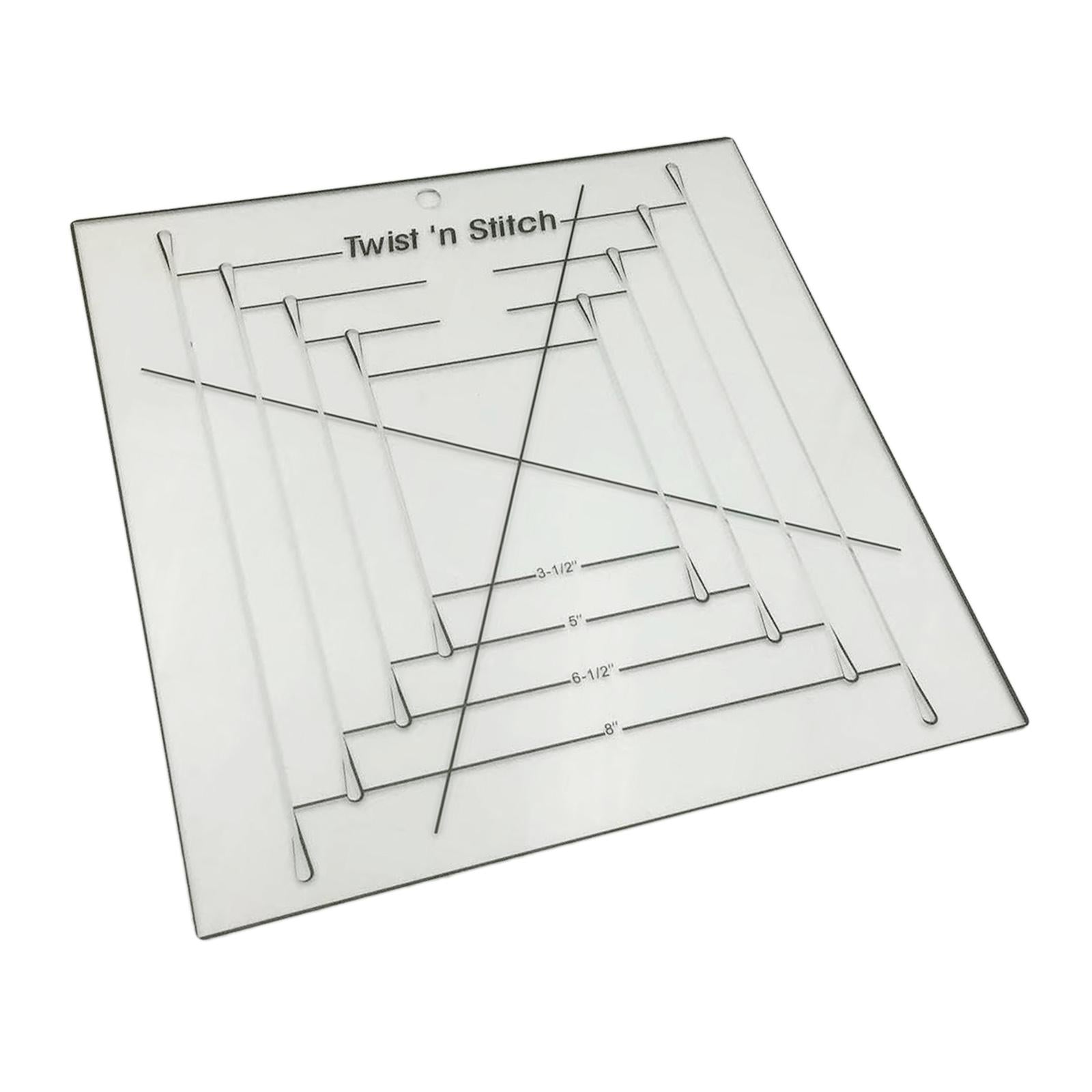 Durable Acrylic Quilting Template Crafting Quilt Twist n Stitch Square Ruler