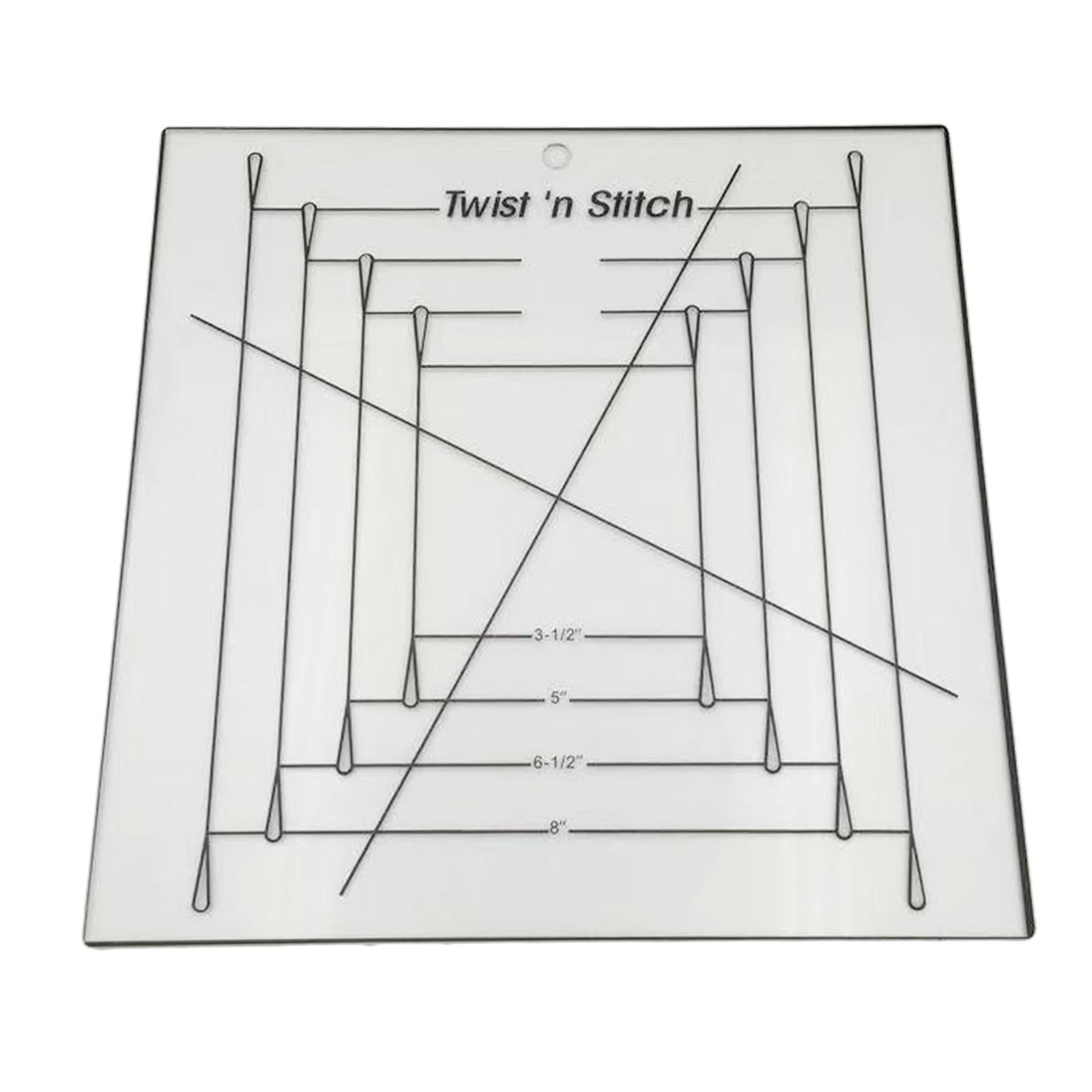 Durable Acrylic Quilting Template Crafting Quilt Twist n Stitch Square Ruler