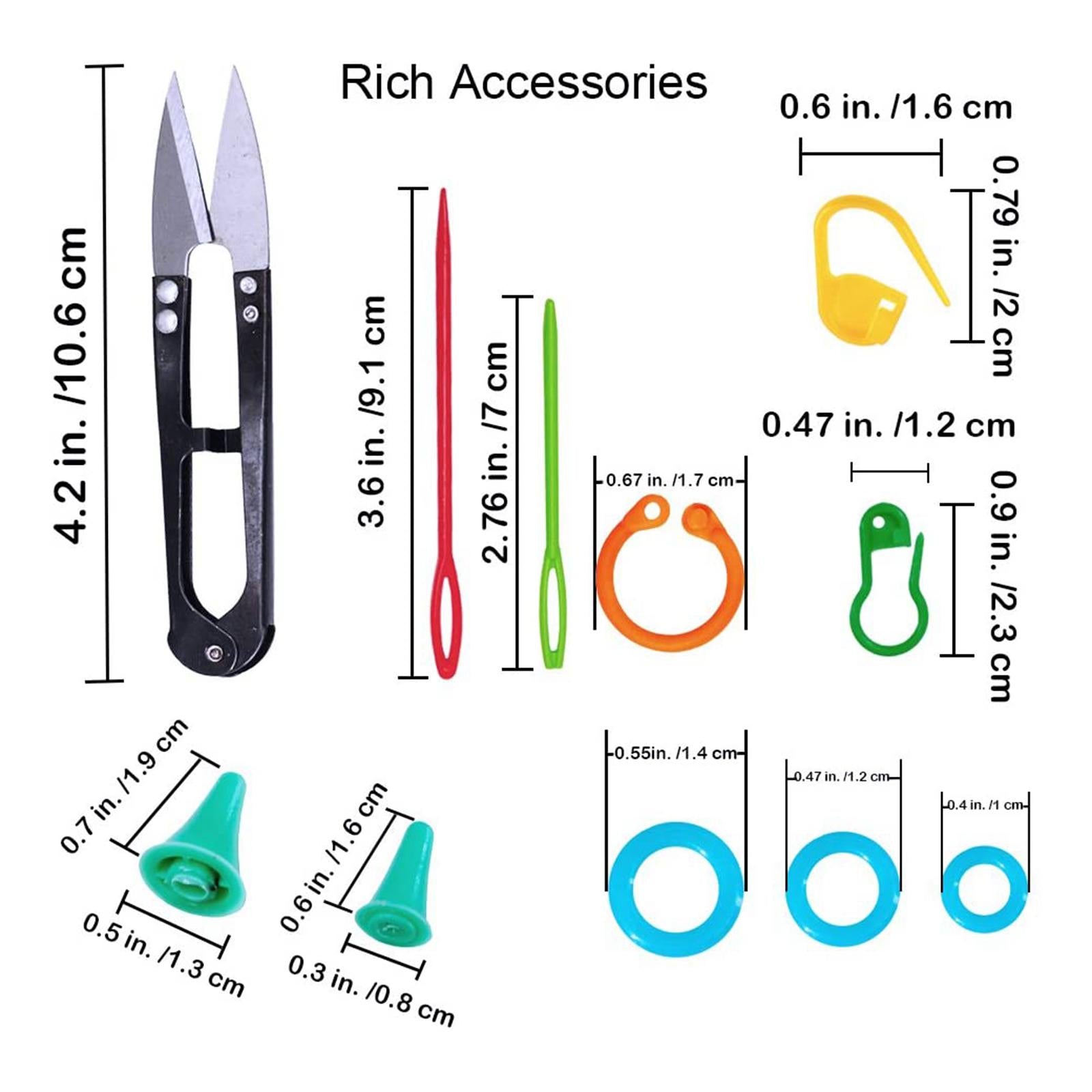 Knitting Needles Set Premium Bamboo Circular Ruler Tools for DIY Weave Rug