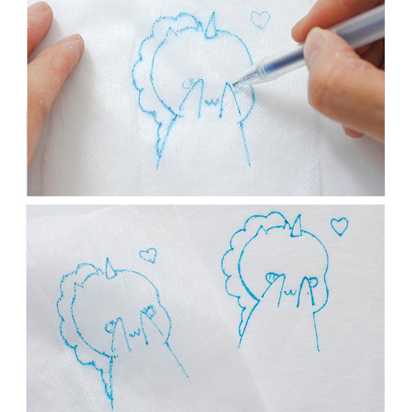 5 Pieces Water Soluble Embroidery Stabilizer with Pen for Machine Embroidery