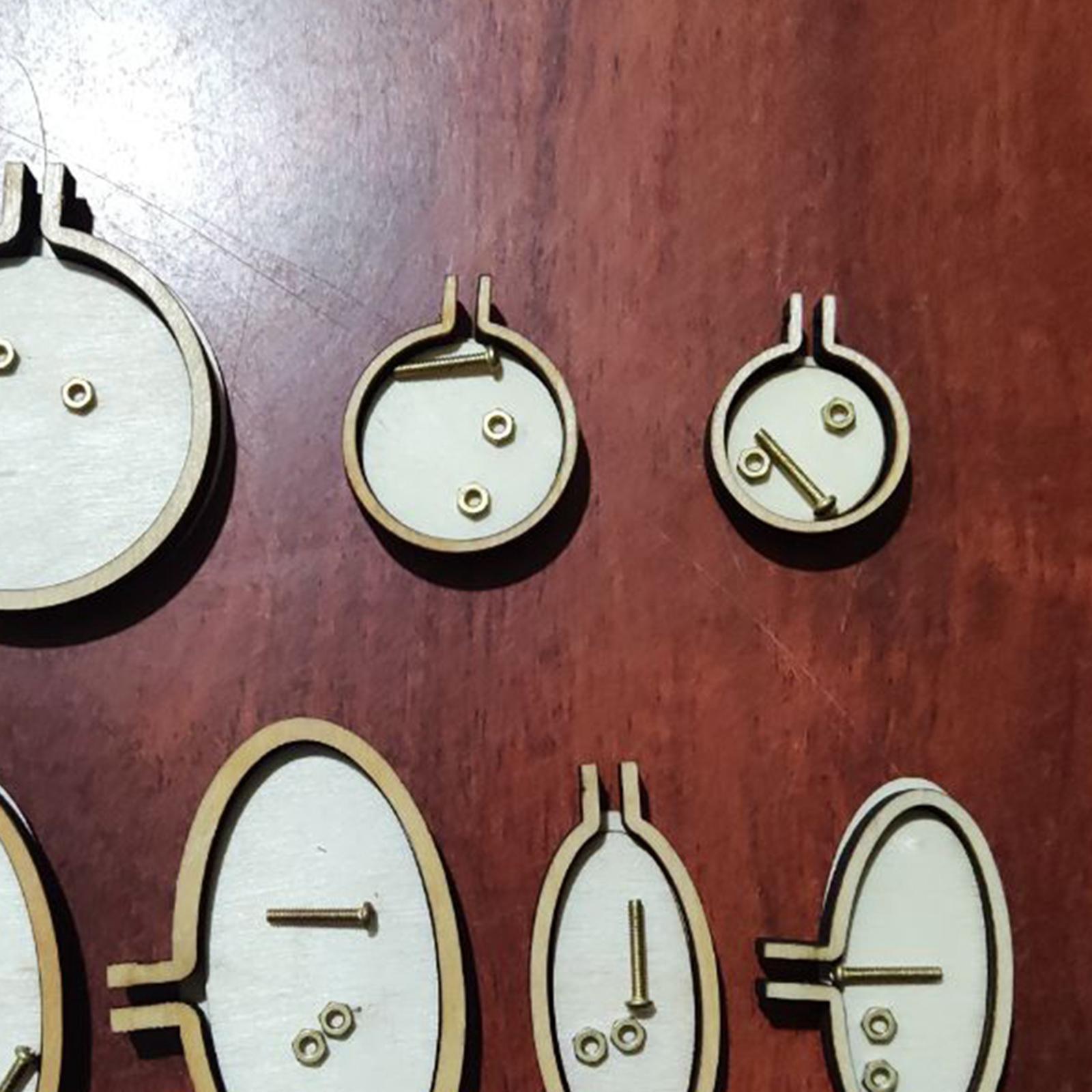 Exquisite Mini Embroidery Hoop Pendant Crossing Stitch Frame Necklace Favors 7pcs