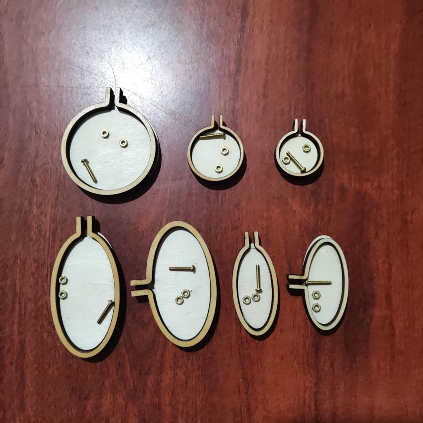 Exquisite Mini Embroidery Hoop Pendant Crossing Stitch Frame Necklace Favors 7pcs