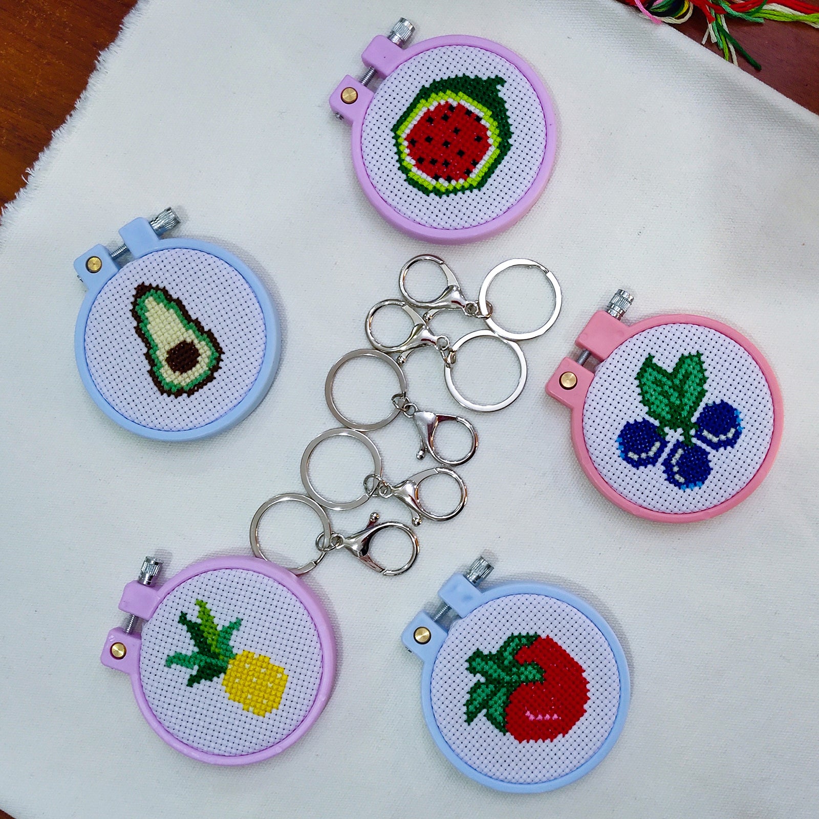 Kids Traditional Cross Stitch Kit Childrens Sewing Set Easy Pattern 6pcs