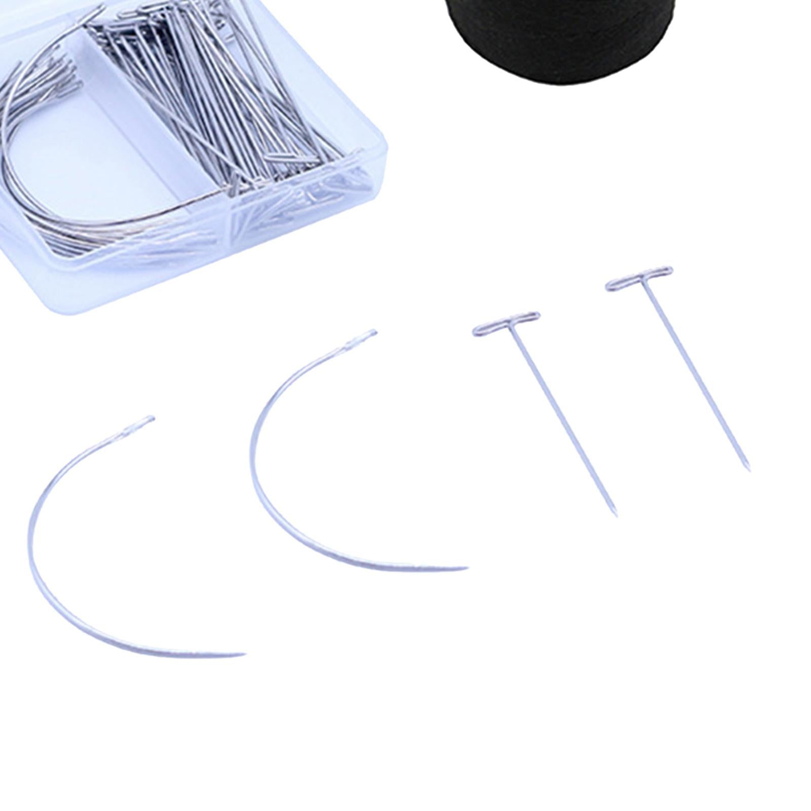 Wig Making Needle Carpet Leather Canvas Repair C Type J Curved Needles Set 1