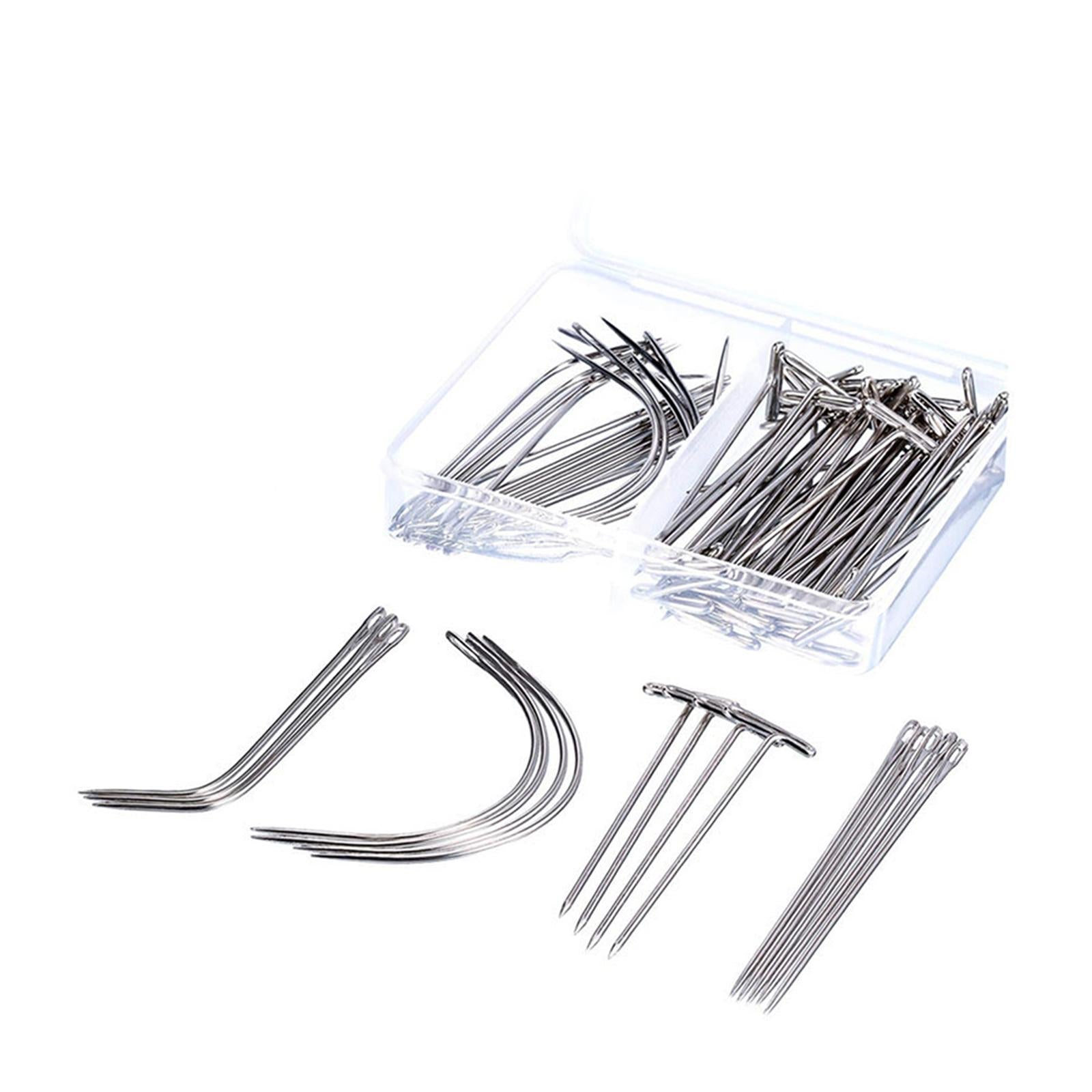 Wig Making Needle Carpet Leather Canvas Repair C Type J Curved Needles Set 3
