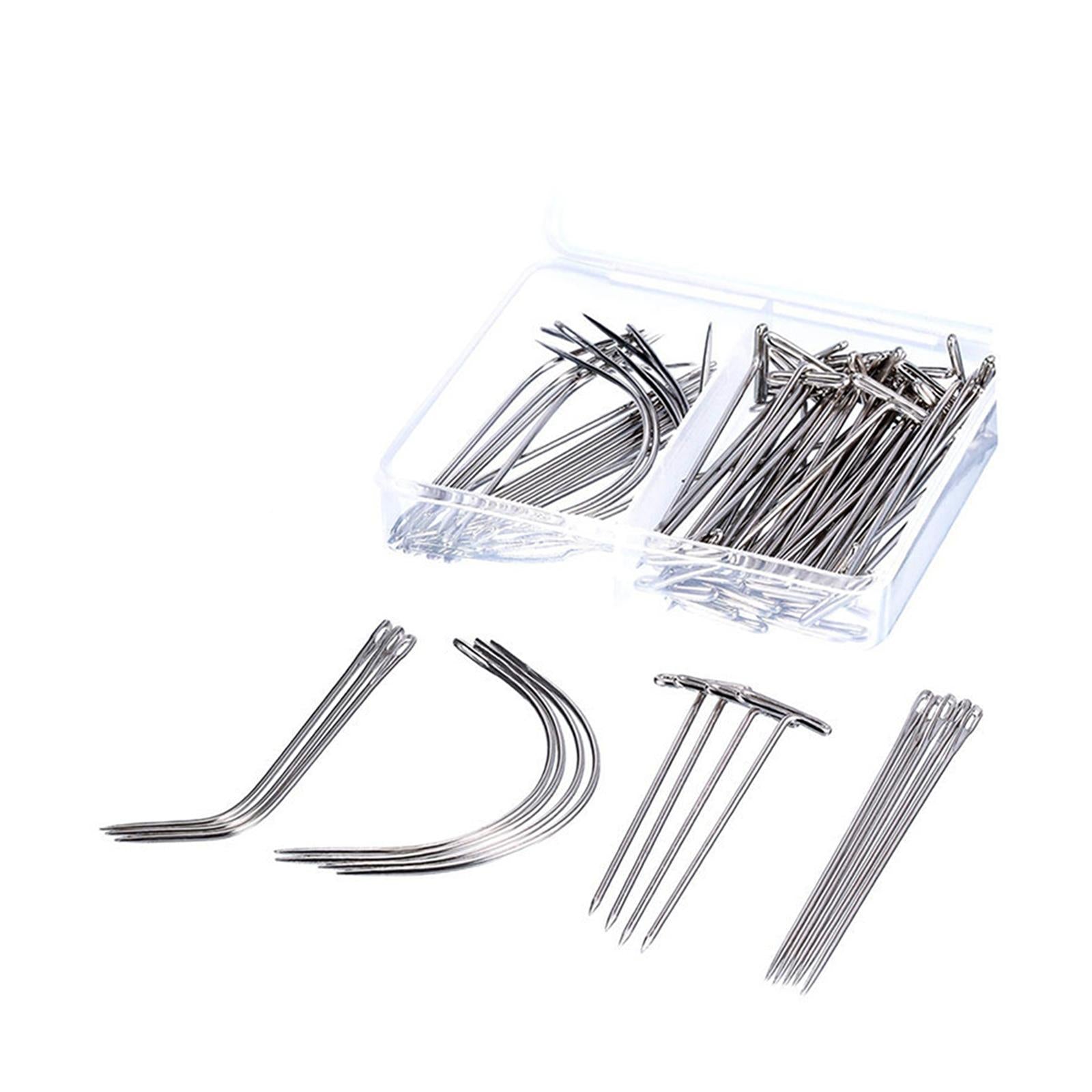 Wig Making Needle Carpet Leather Canvas Repair C Type J Curved Needles Set 3