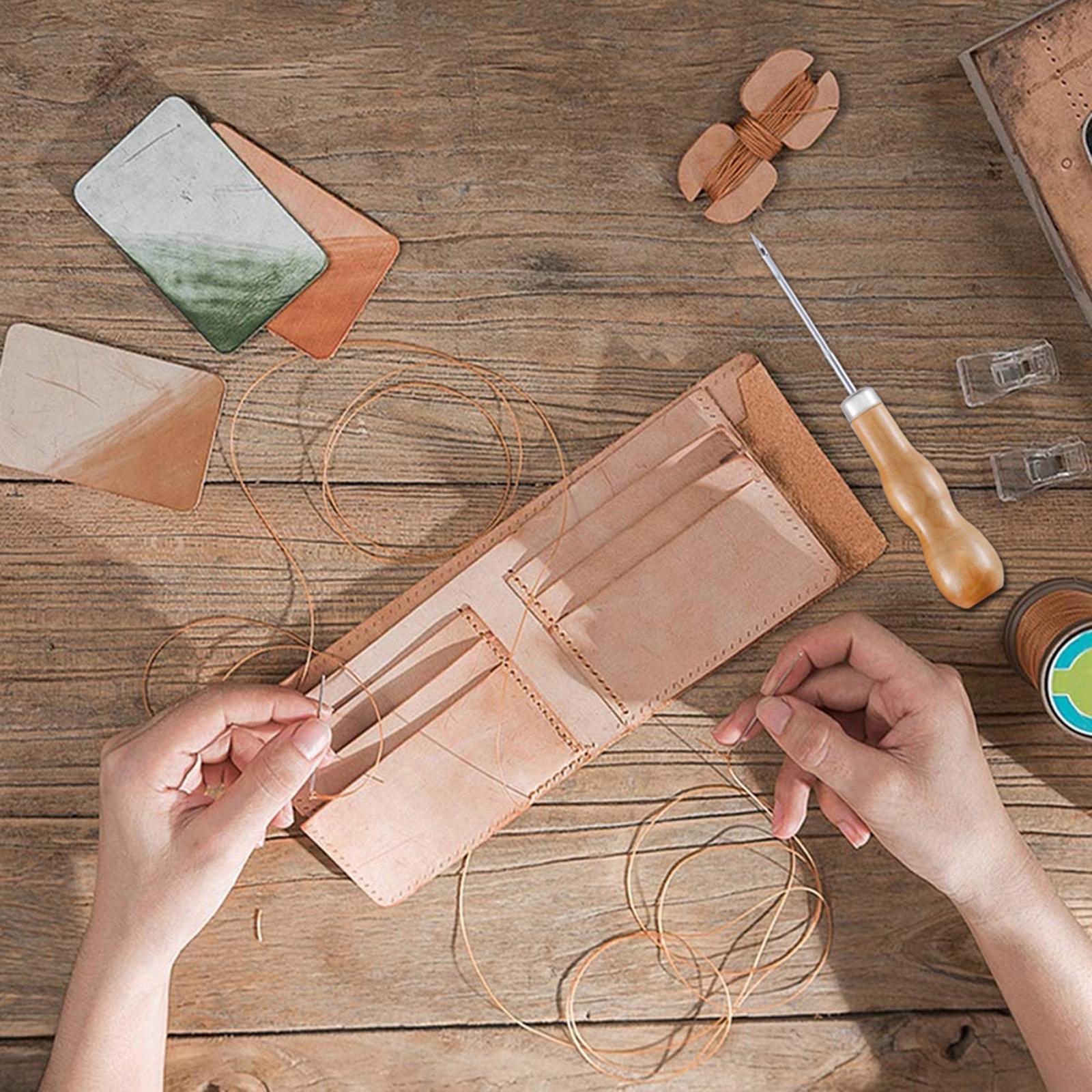 Leather Crafting Tool Kit Craft Hand Working Awl Sewing Stitching Needles
