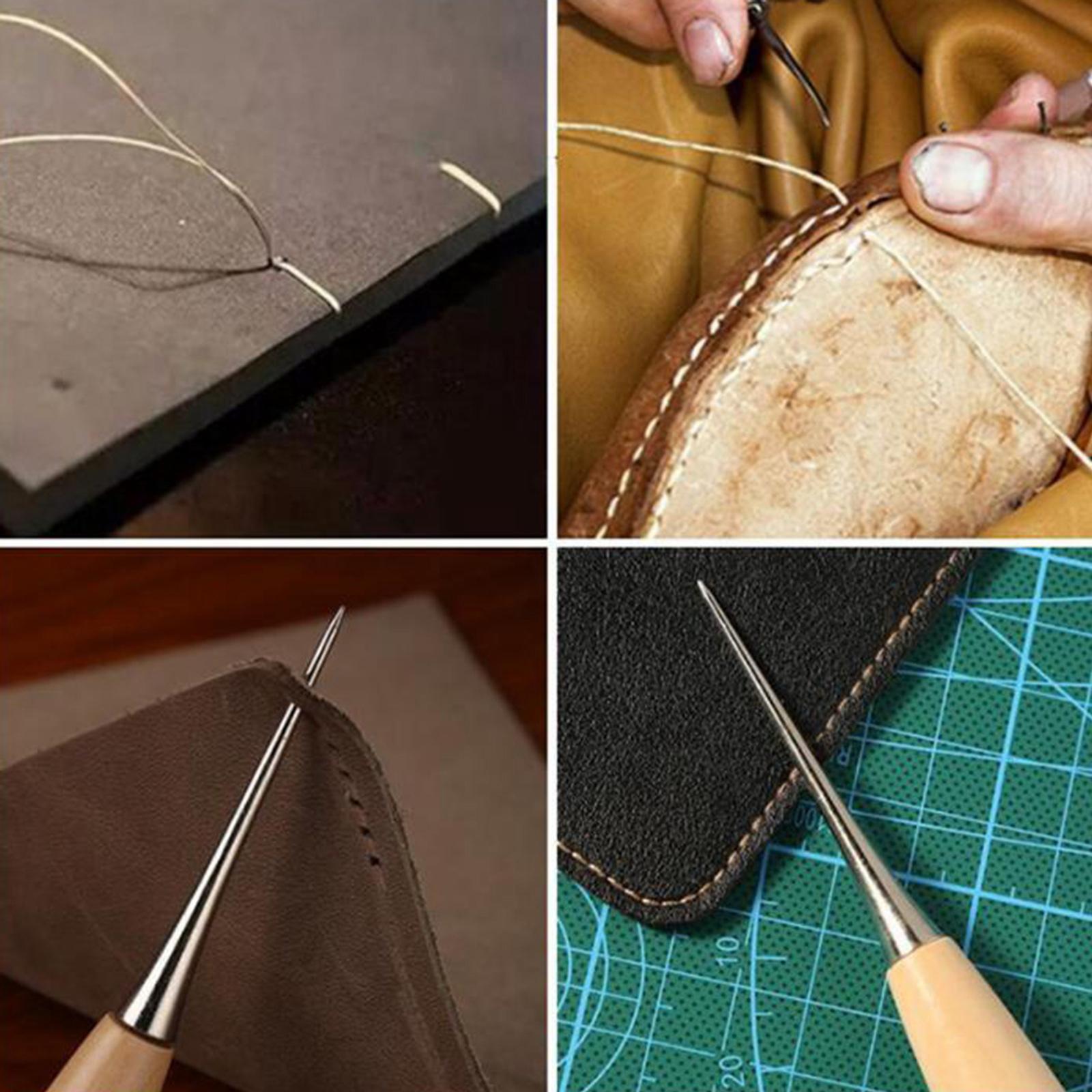 Leather Crafting Tool Kit Craft Hand Working Awl Sewing Stitching Needles