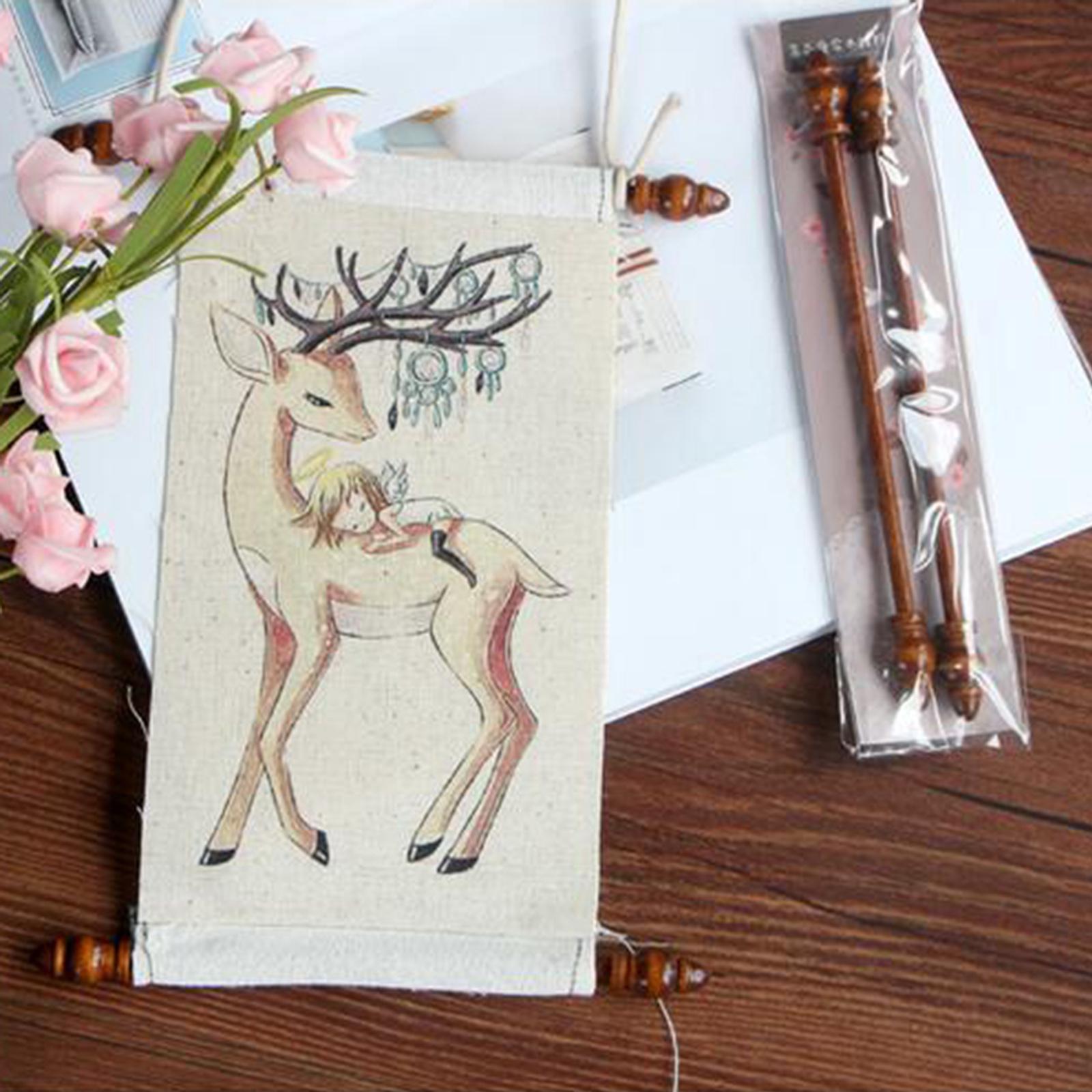 2x Tapestry Hanging Poles Drawings Paintings Portraits Wall Art Hanger Rod