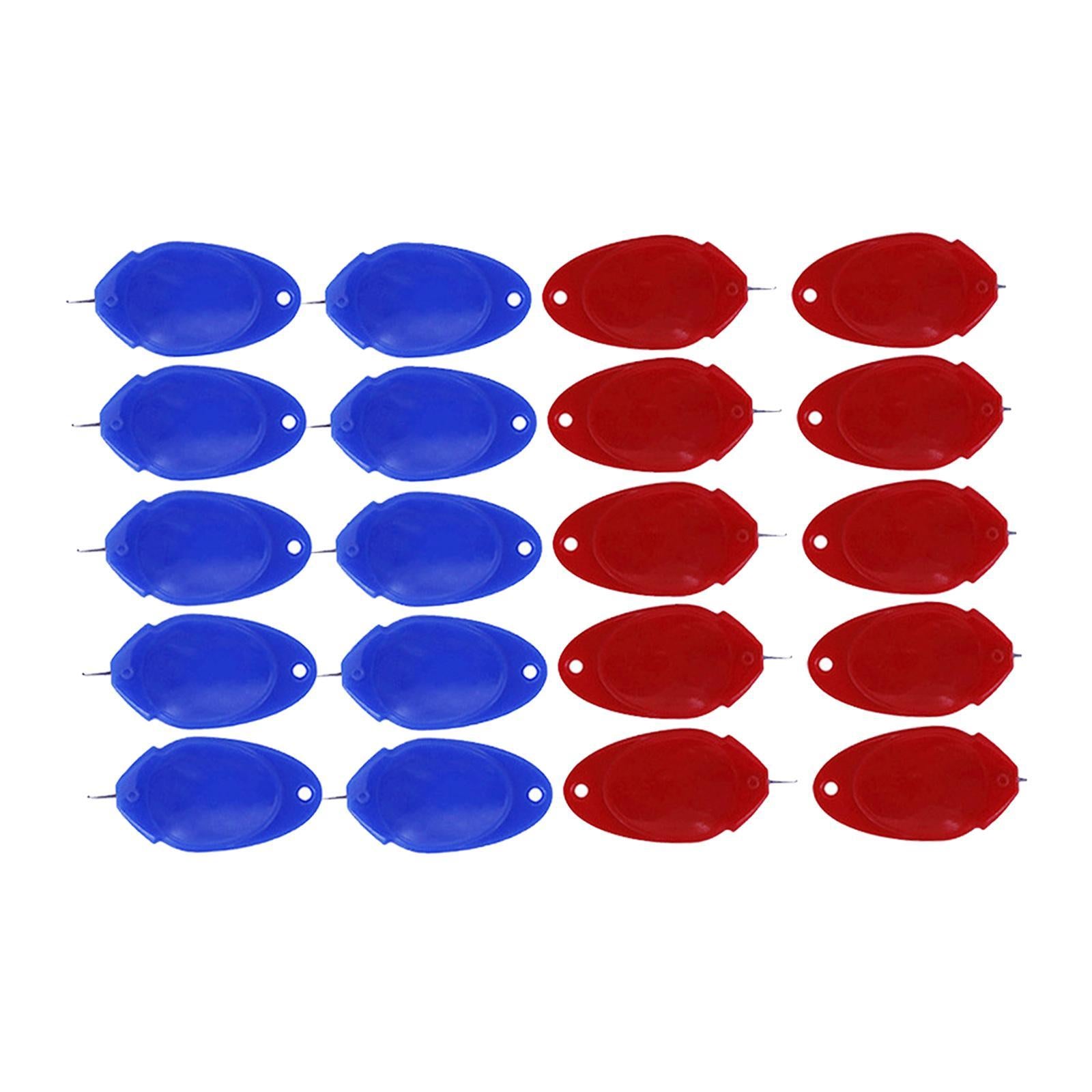 Plastic Wire Loop Needle Threader for Hand / Sewing Machine Red Blue 60Pcs