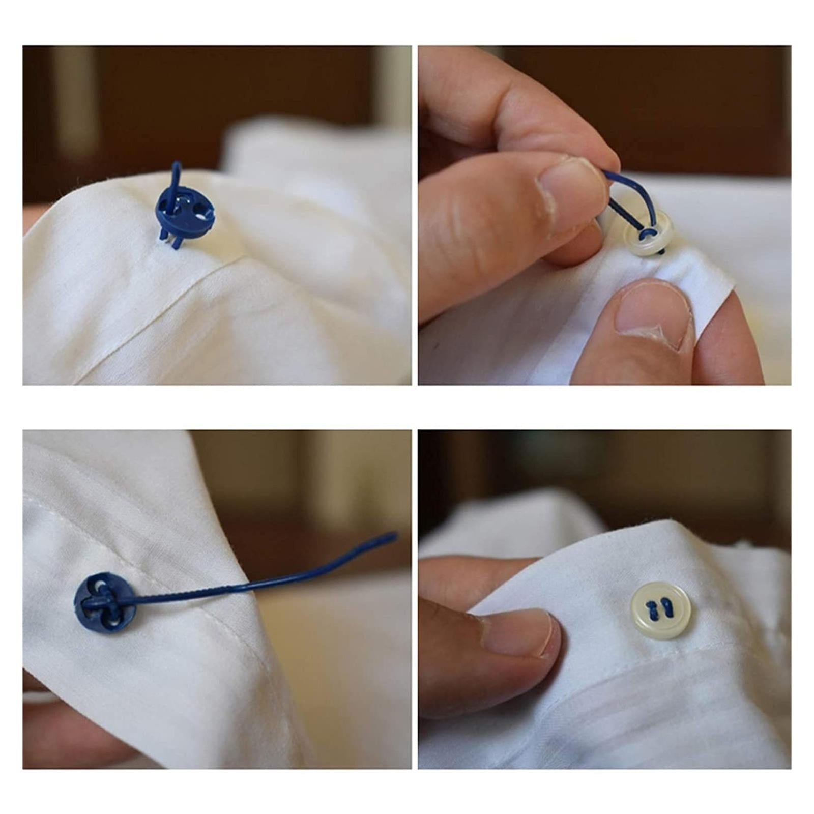 Plastic Quick Button Repair Convenient Needle Return Button Sew White 30pcs