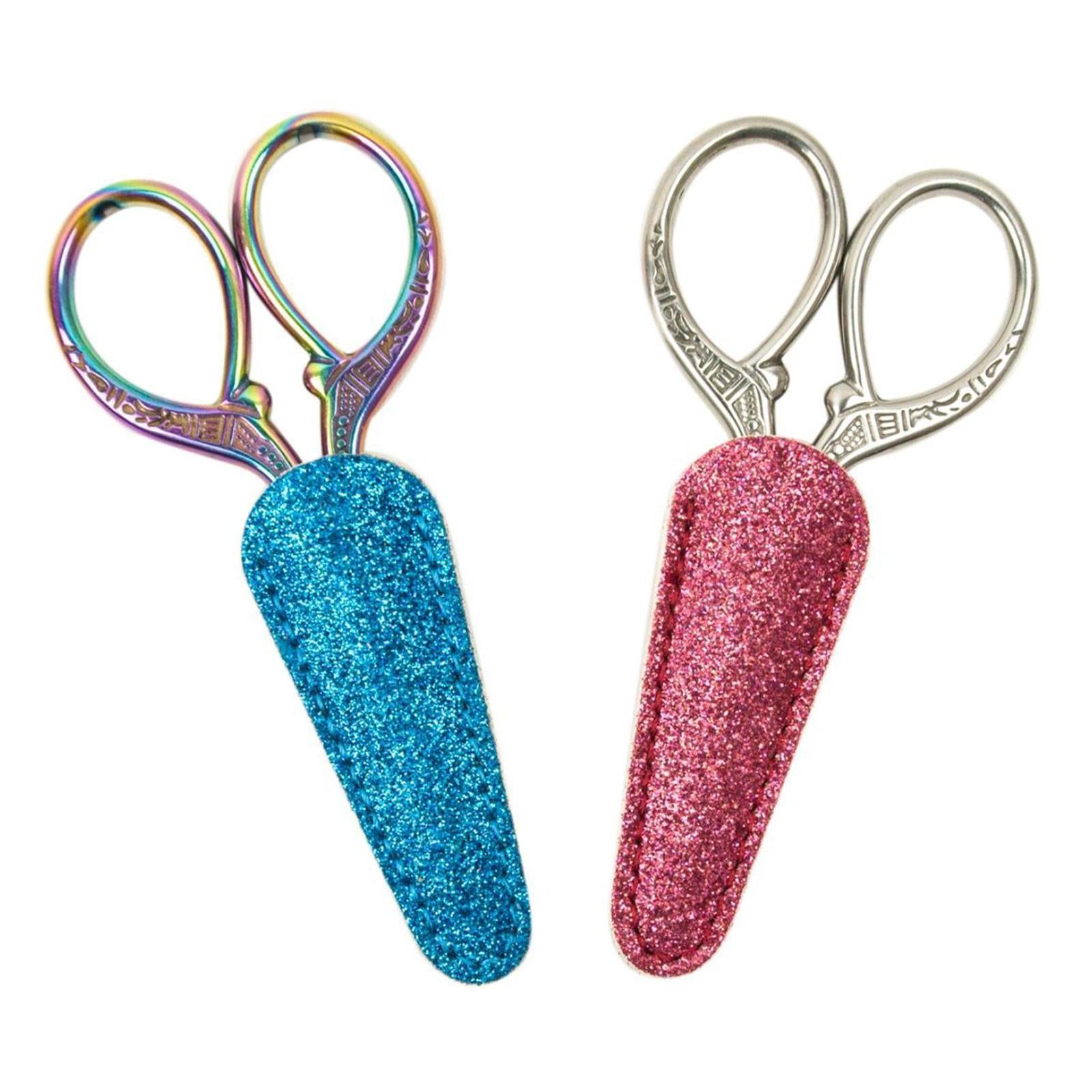 7pcs Leather Embroidery Needlework Scissors Sheaths Protective Cover Tools