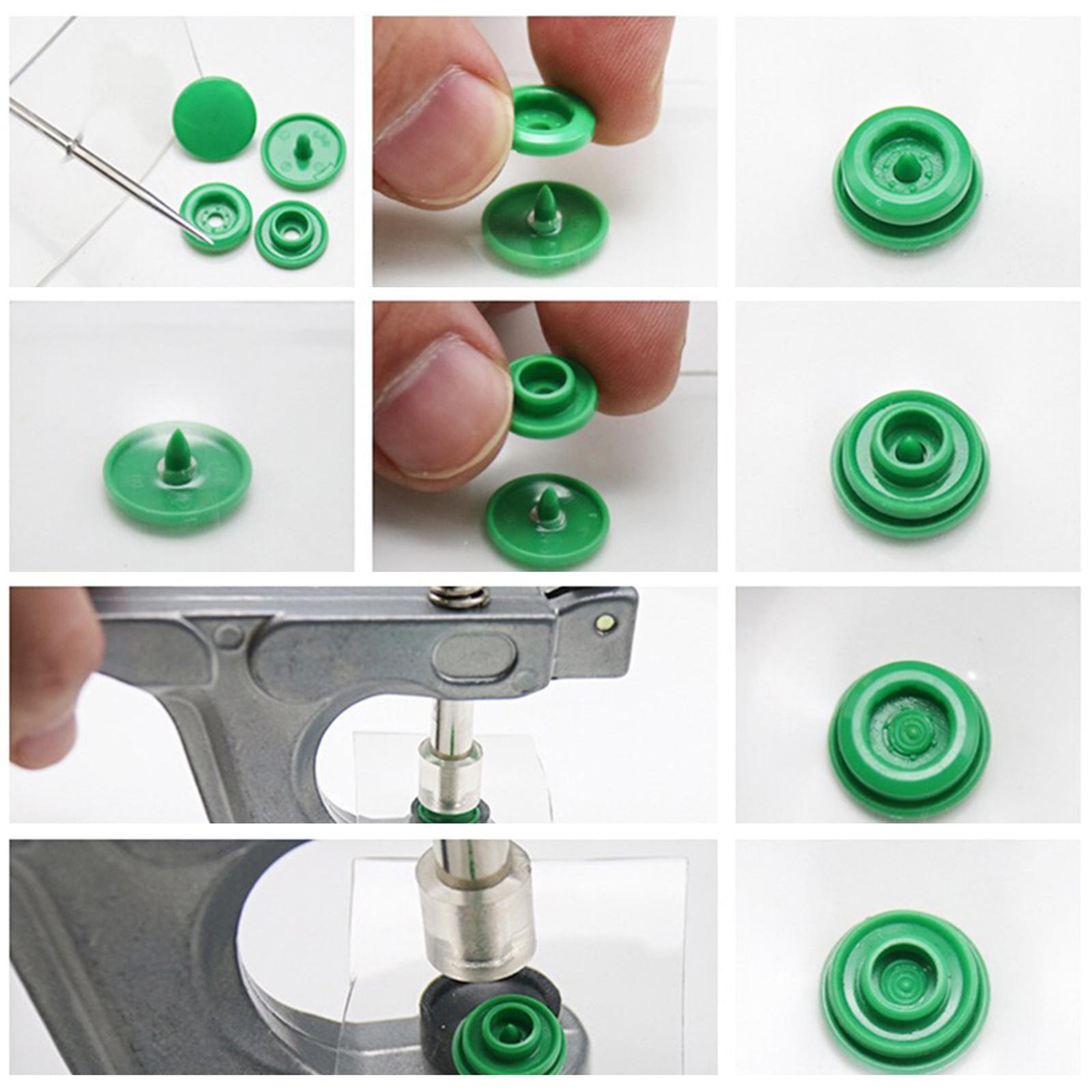 312pcs Snap Button Kit Metal Snaps Studs w/ Pliers Press Tool for Sewing blue
