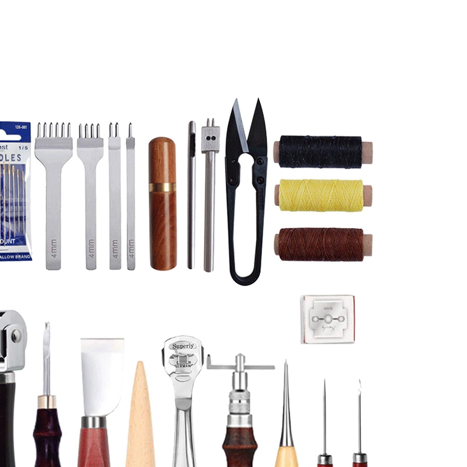 Leather Making Crafting Tools Kit Awl Punching Carving Leathercraft 38pcs