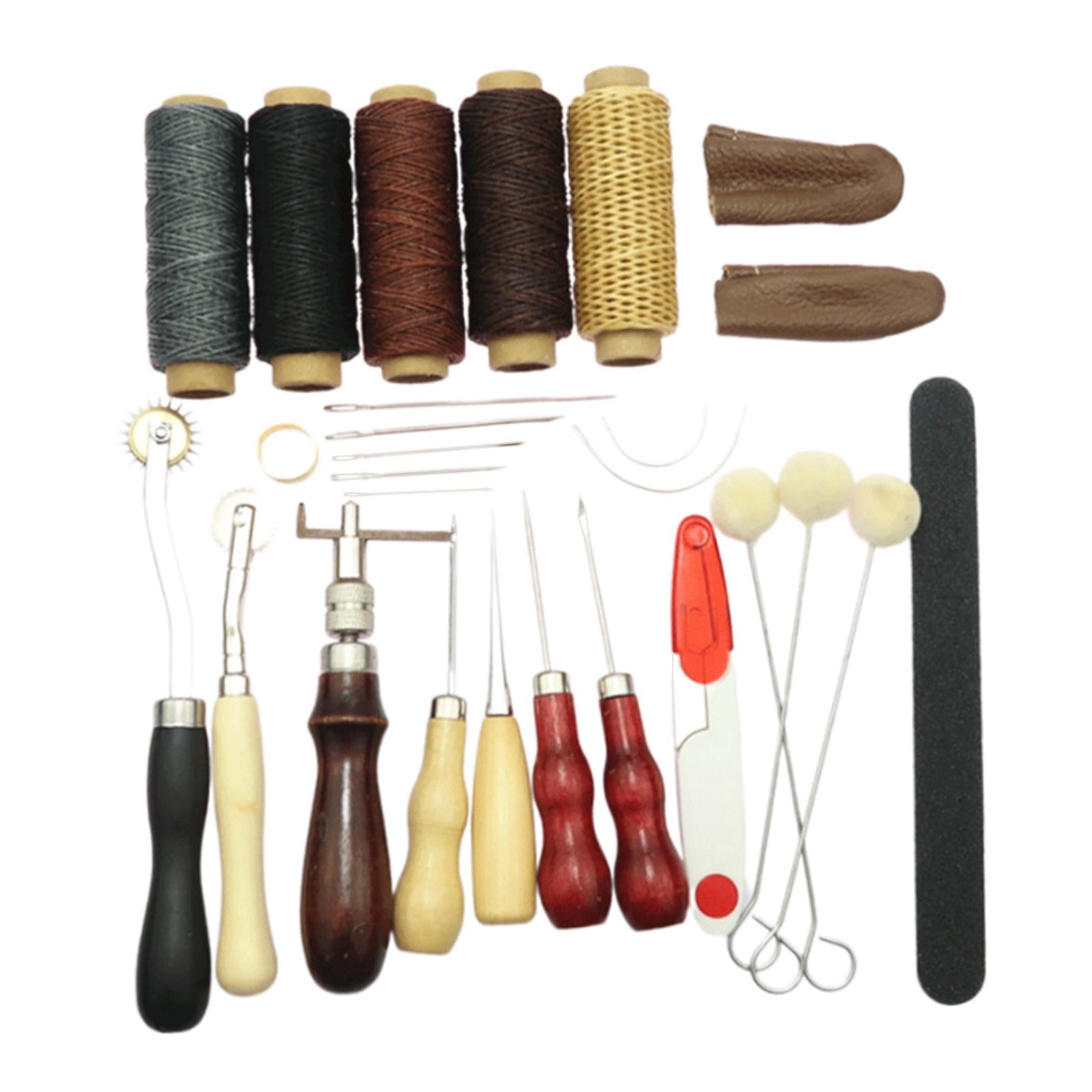 Leather Making Crafting Tools Kit Awl Punching Carving Leathercraft 27pcs