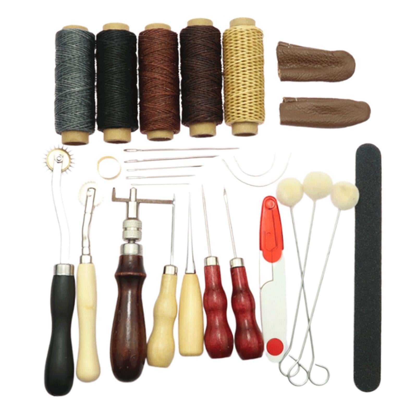 Leather Making Crafting Tools Kit Awl Punching Carving Leathercraft 27pcs