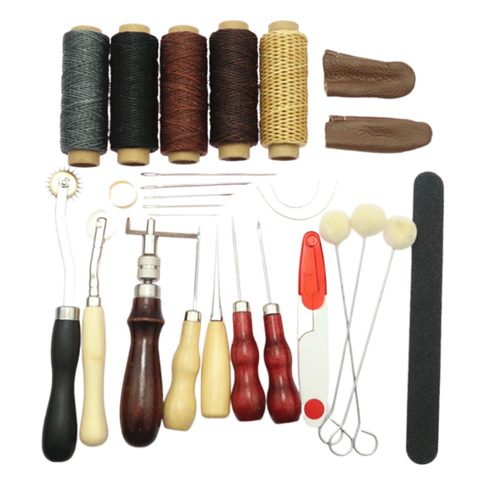 Leather Making Crafting Tools Kit Awl Punching Carving Leathercraft 27pcs