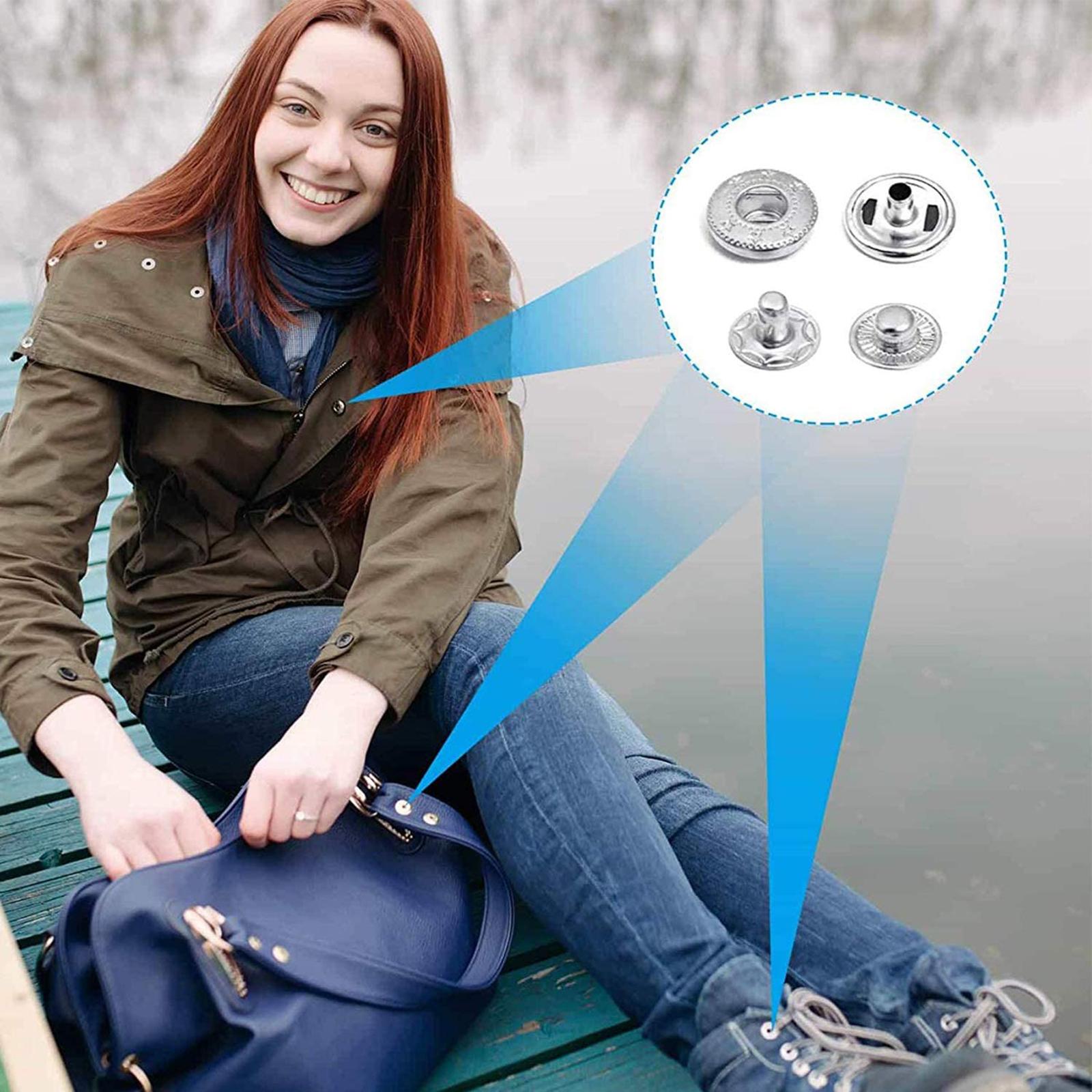 Snap Fastener Kit Press Stud Snaps Button Tool Iron Material