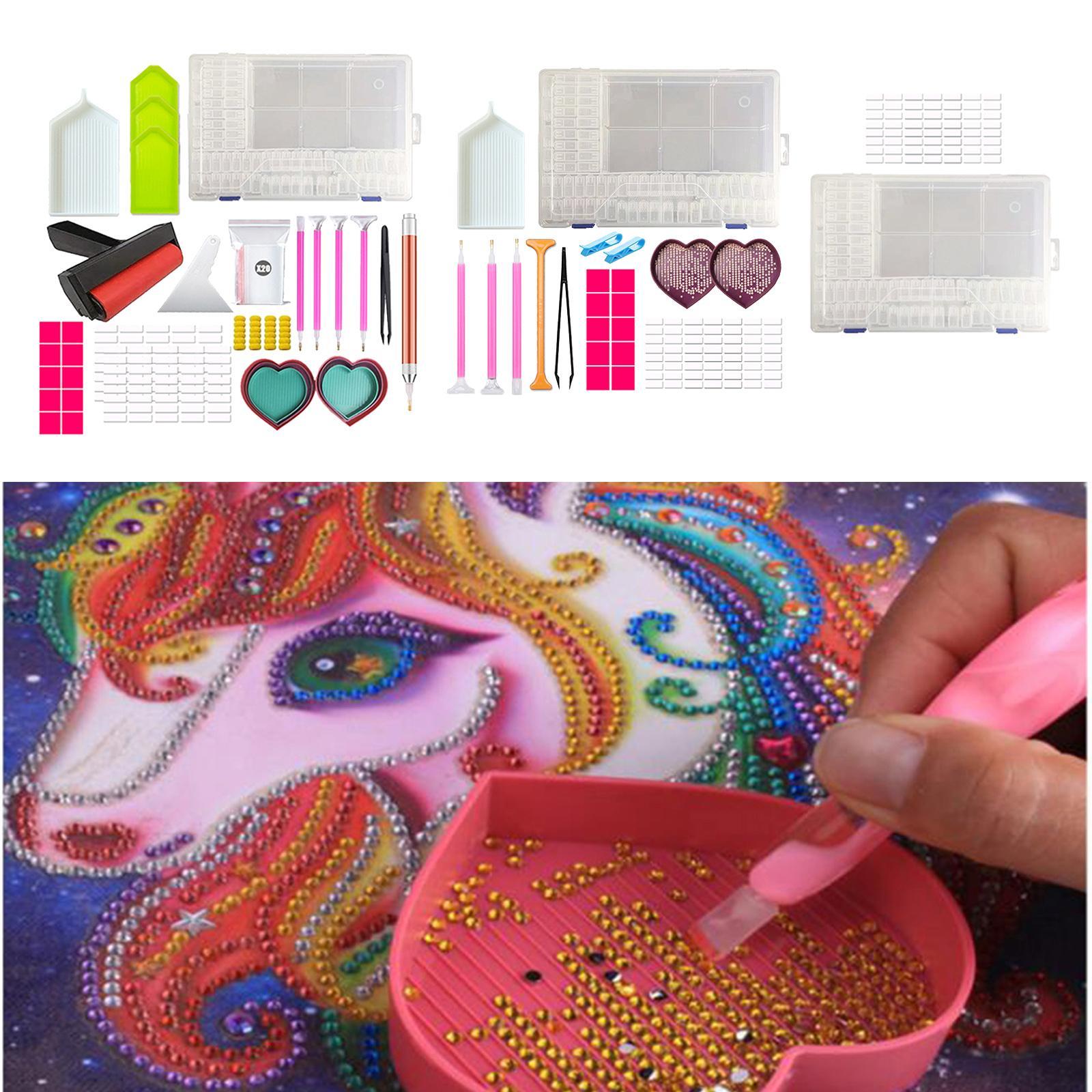 Diamond Painting Tools Kits 64 Slots Storage Box Bag Blank Stickers 66pcs