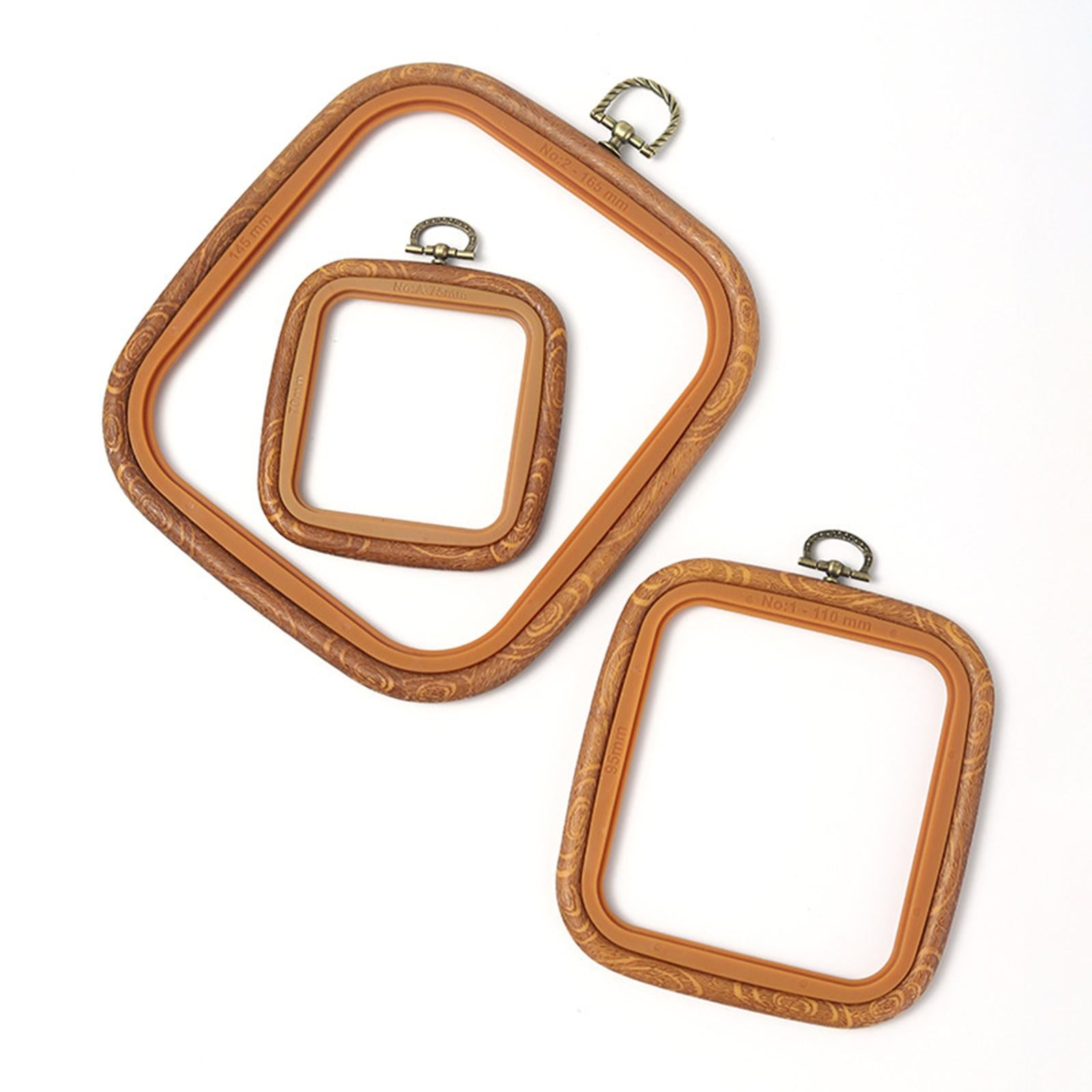 Embroidery Hoop Square Imitation Wood Embroidery Ring for Craft 9.5x110cm