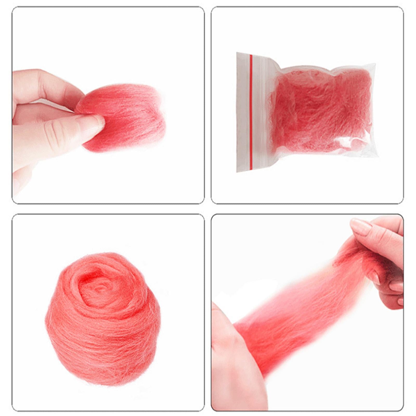 Needle Felting Kit Supplies Wool Roving Felt Work Tool Finger Cobs 40 Colors