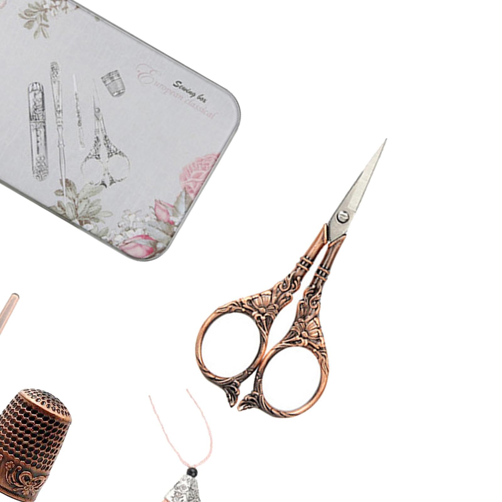 5Pcs European Vintage Embroidery Sewing Tools Kit Scissors Lily