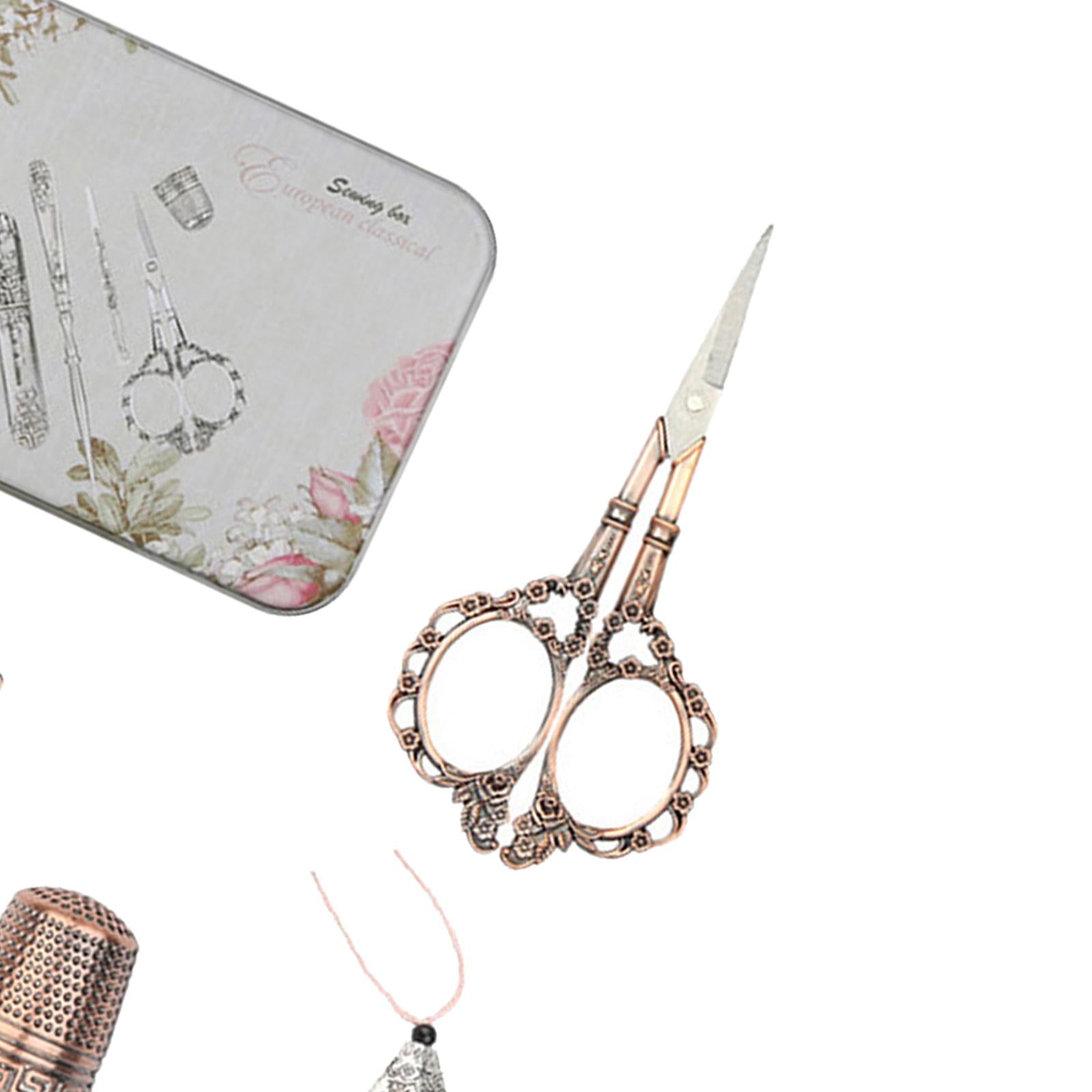 5Pcs European Vintage Embroidery Sewing Tools Kit Scissors Plum Blossom