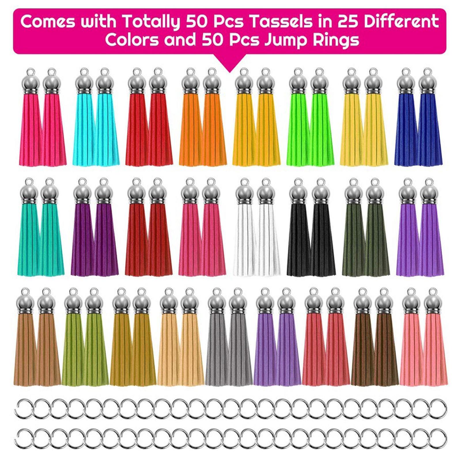 50Pcs Keychain Tassels Blanks Fringe Pendants Bulk for DIY Crafts 1.5 Inch