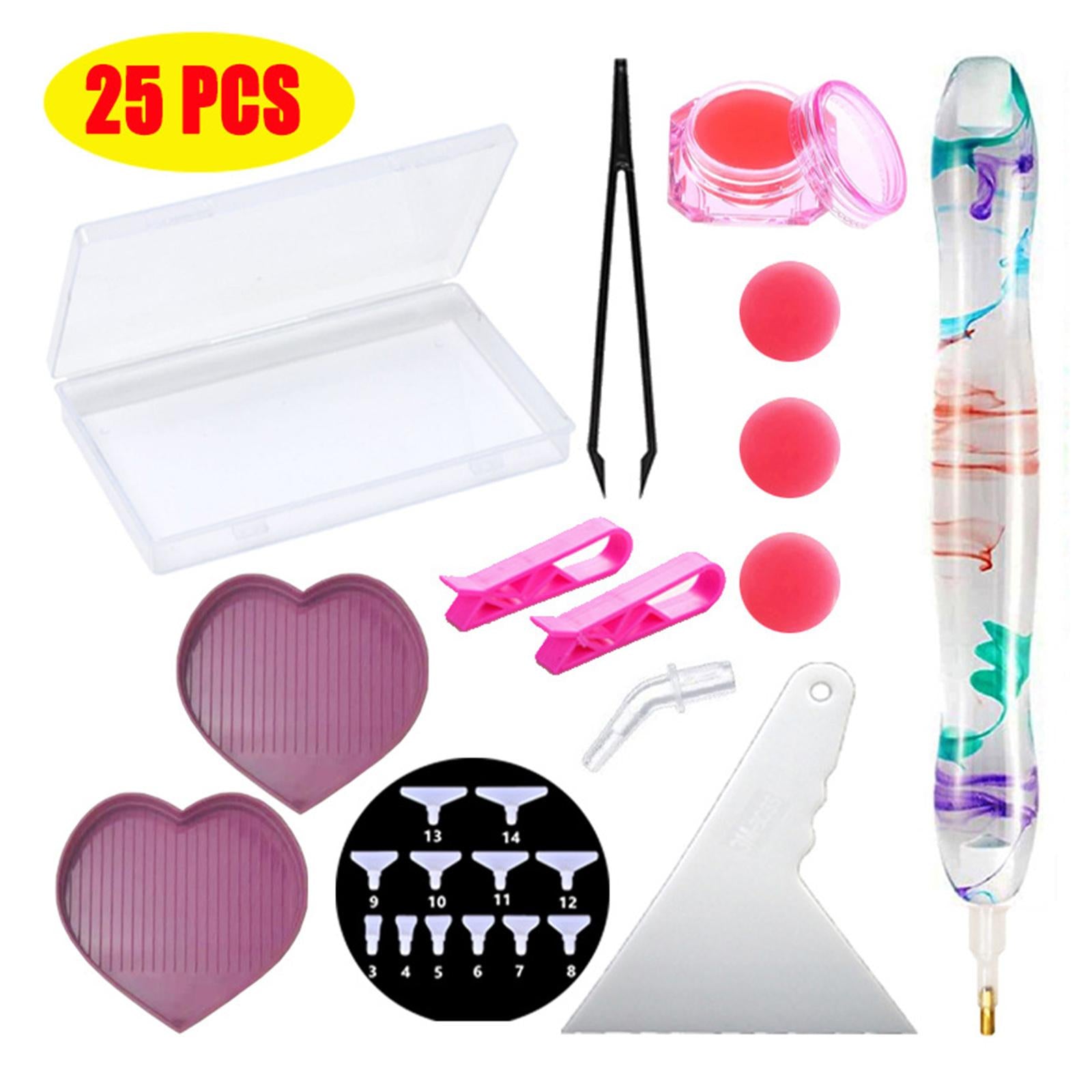 25x Diamond Painting Pen Kit DIY Nail Art Embroidery Accessories Clear Set