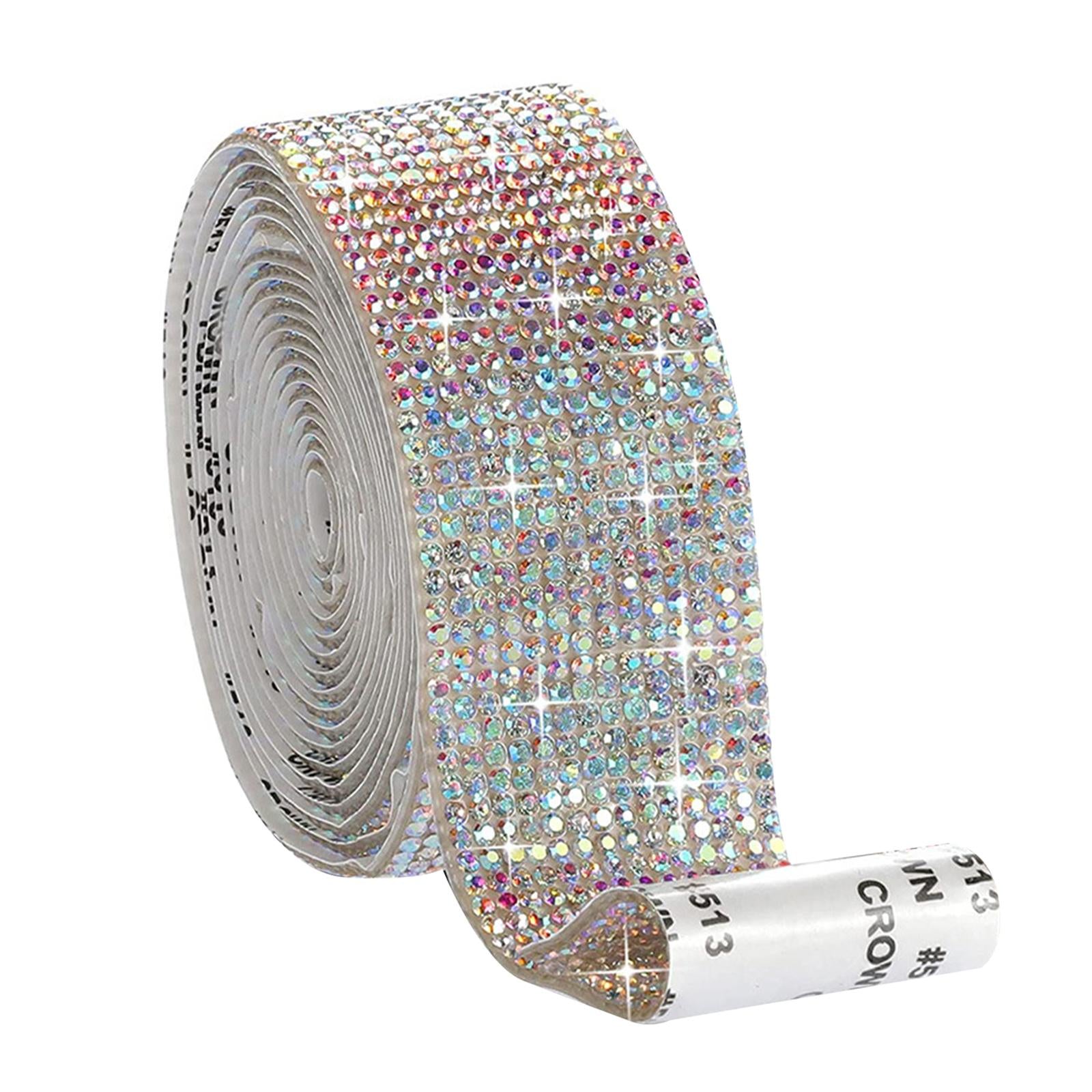 Self-Adhesive Crystal Rhinestone Diamond Ribbon DIY Sticker Multicolor 2.7cm