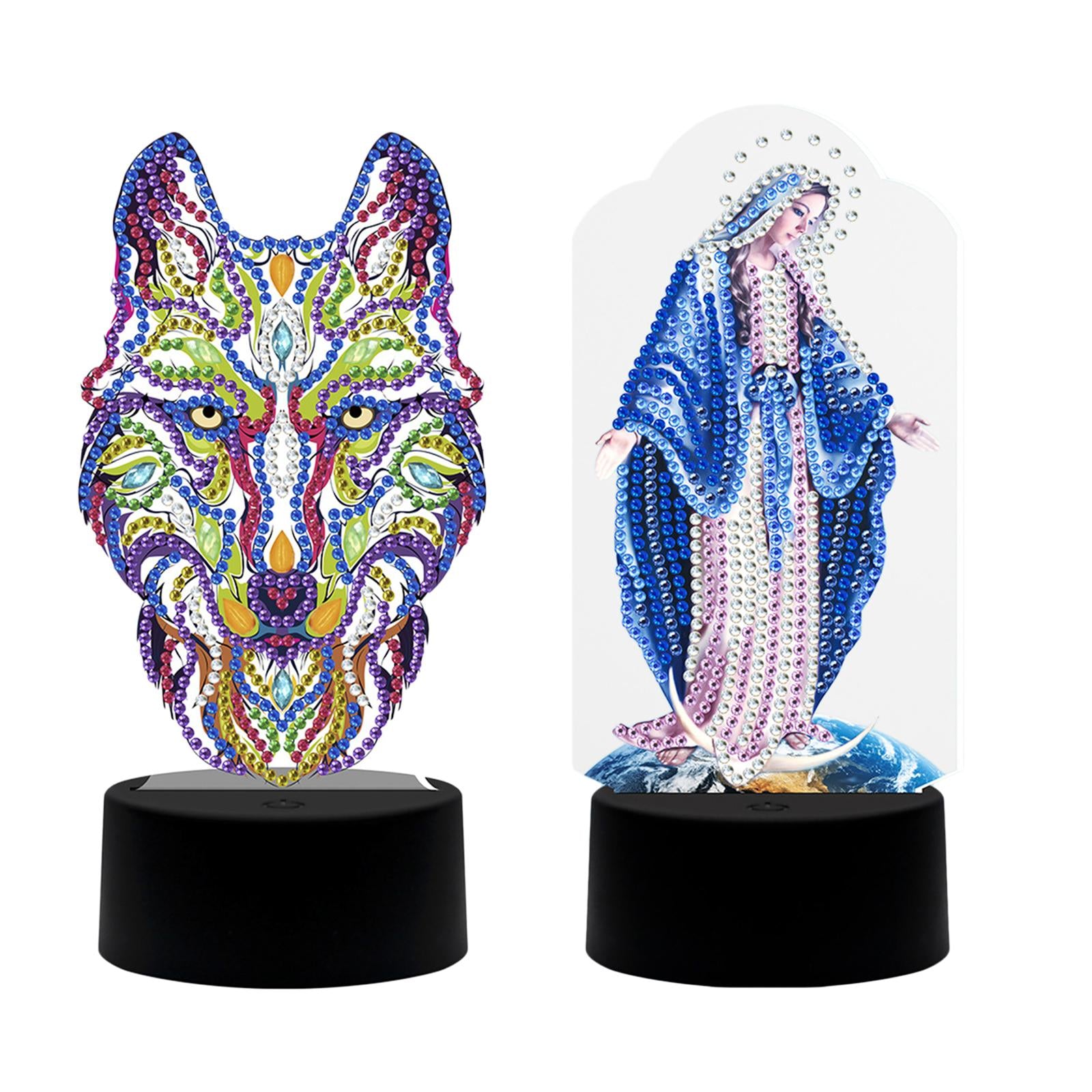 LED Diamond Painting Lamp 7Color Changing Night Light Home Decor 160x38x88mm