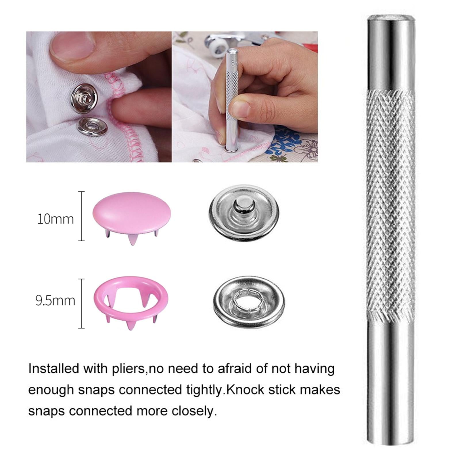 Prong Ring Button Press Studs Snap Button Fasteners DIY Plier Tool Kit Set
