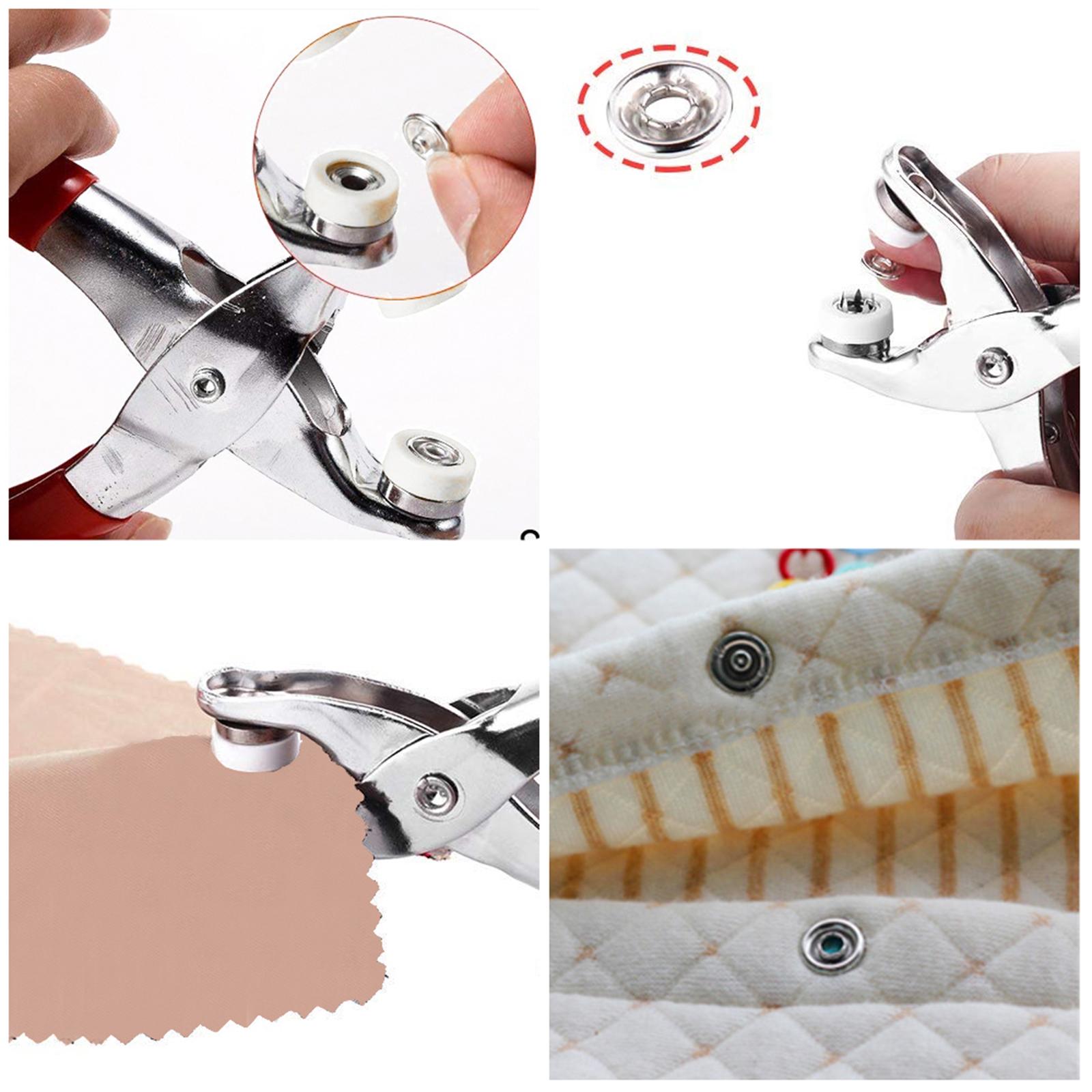 Prong Ring Button Press Studs Snap Button Fasteners DIY Plier Tool Kit Set