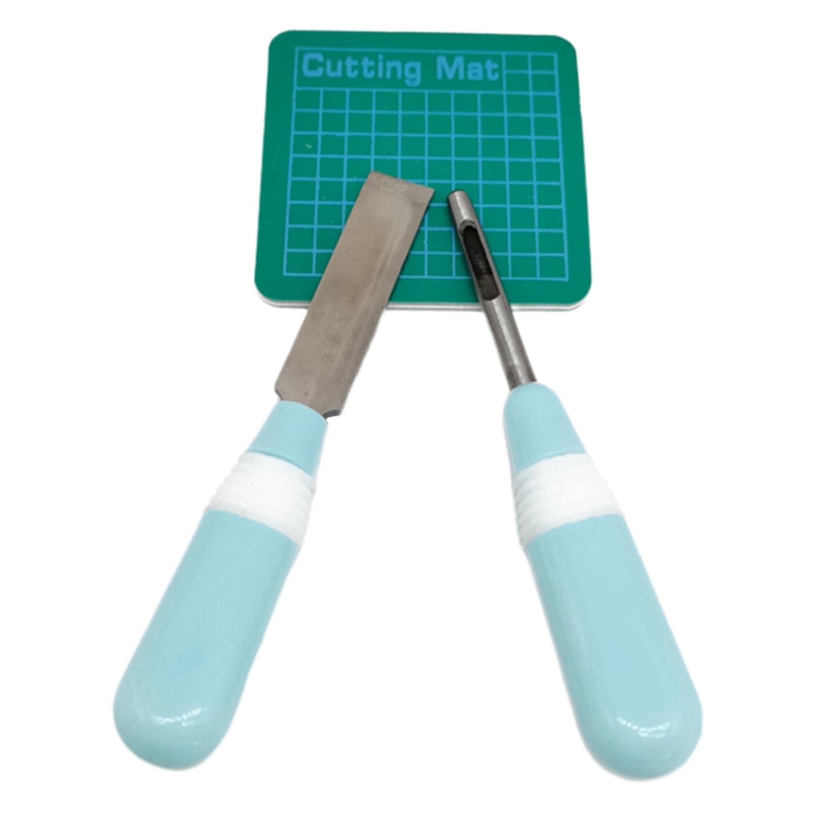 3x Portable Sewing Buttonhole Cutter Set Eyehole Cutting Tool Puncher Blue