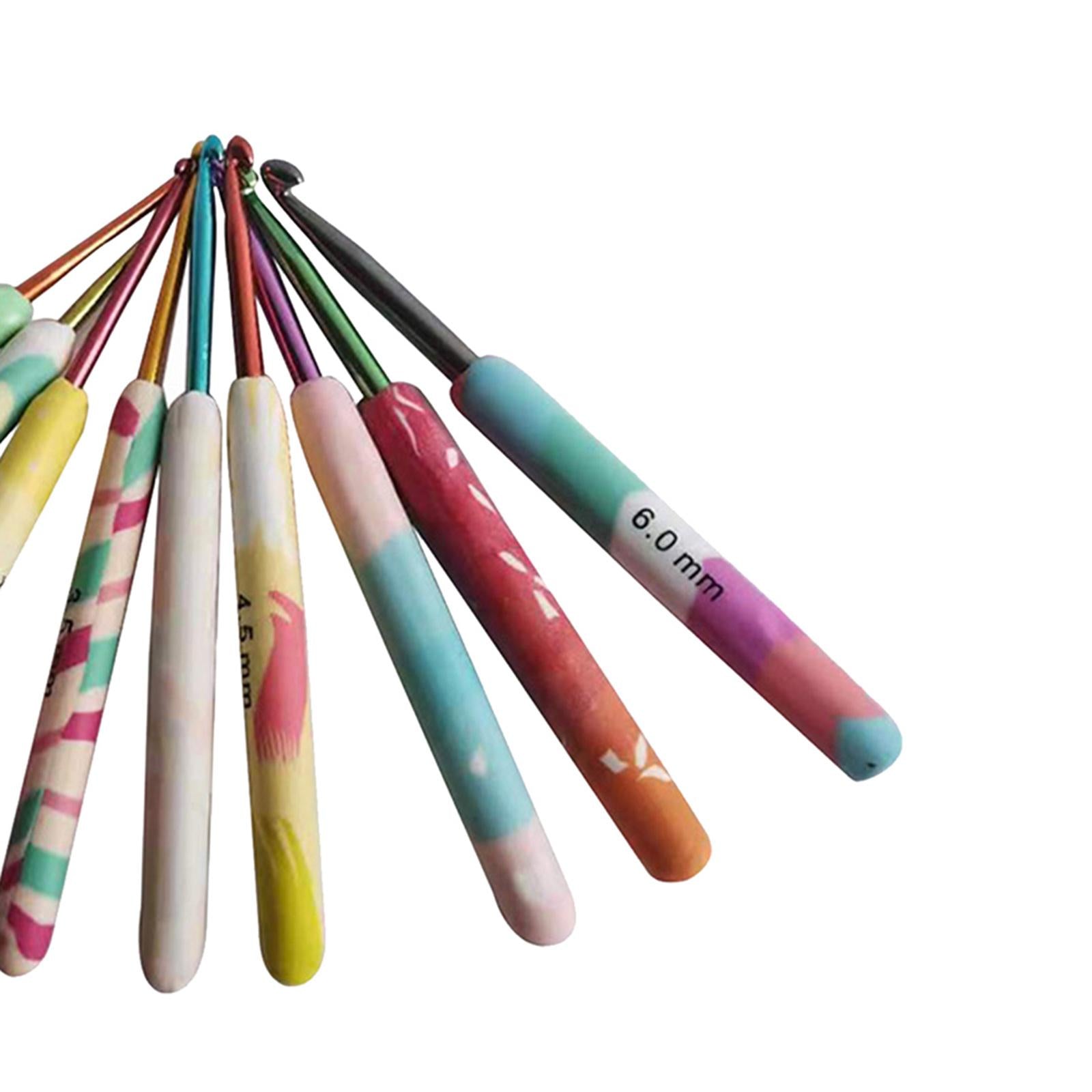 9Pcs Aluminium Crochet Hooks Needles Yarn Knitting Hooks 2-6mm Sewing Tools
