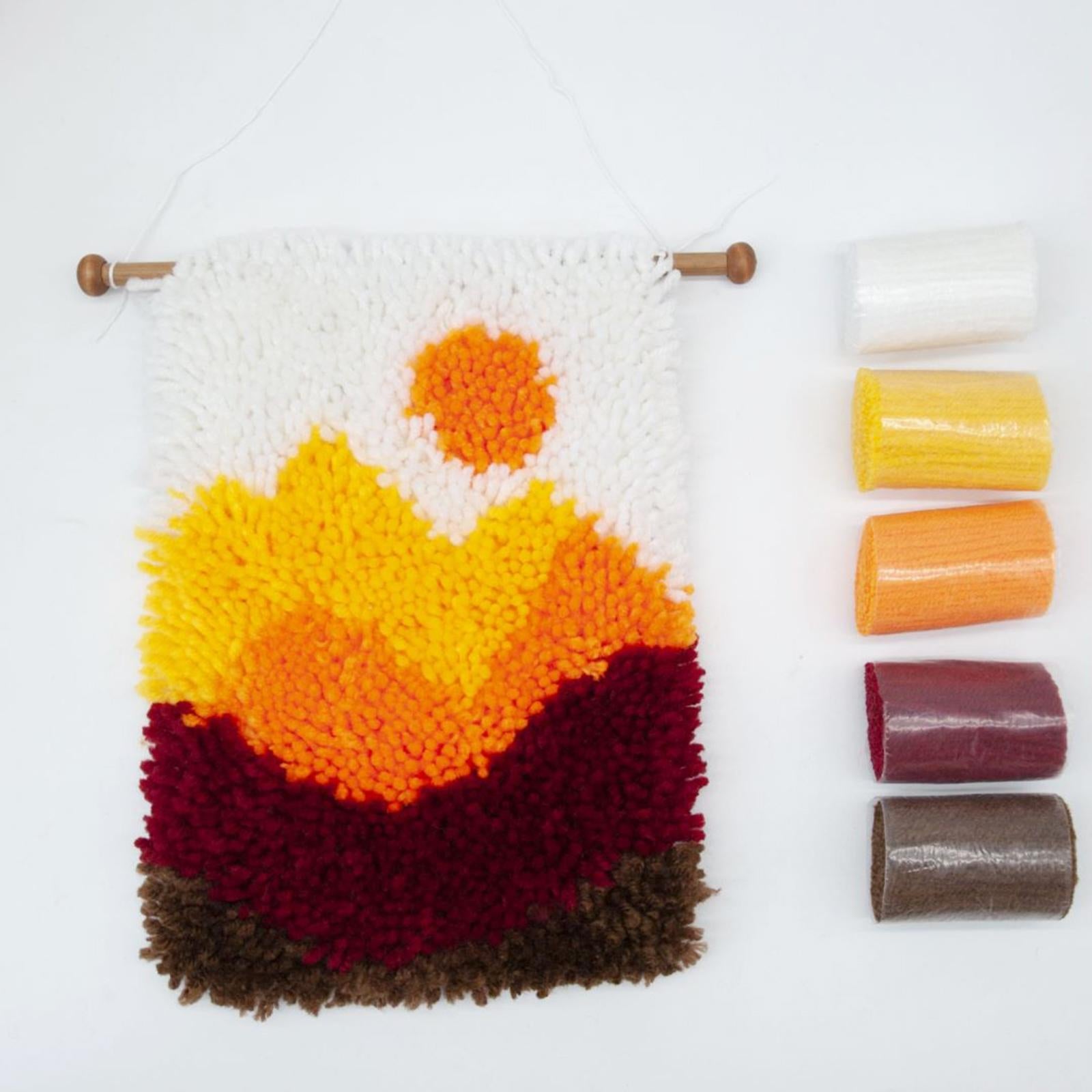 Cartoon Latch Hook Tapestry Carpets Cushion Mat Kits for Beginners Mountain