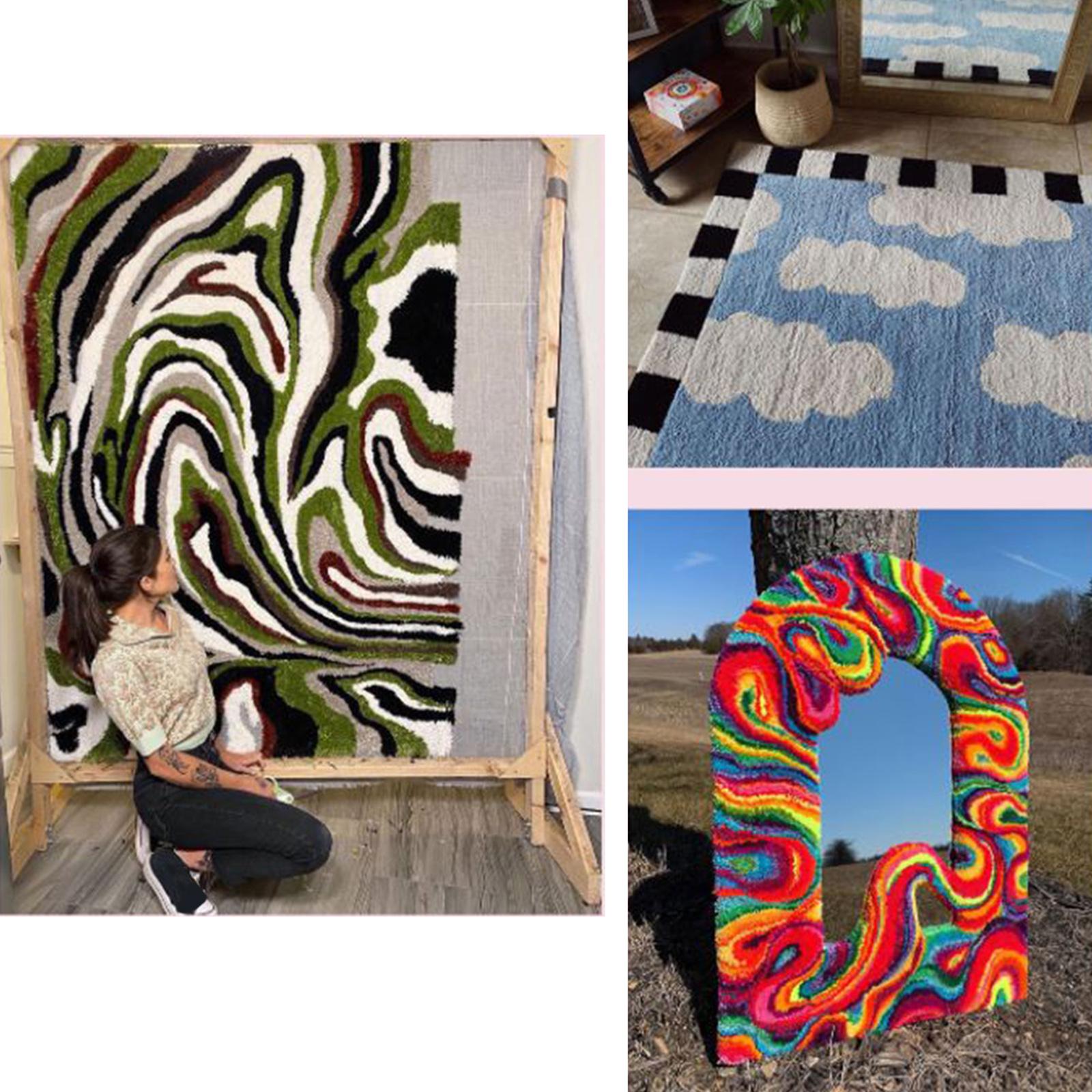 Tufting Rugs Yarn Carpet Making for Use with Electric Tufting Gun Light Gray