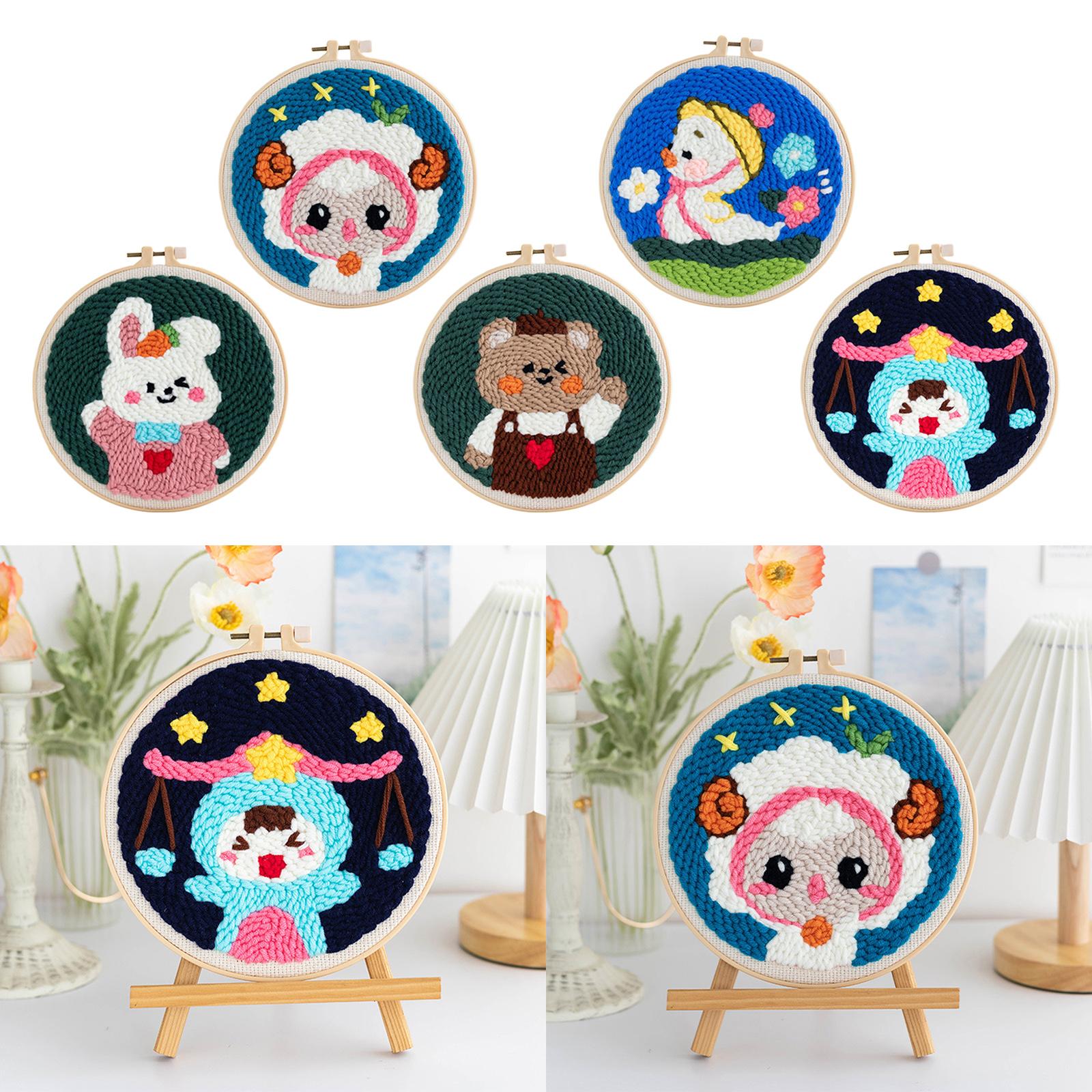 Punch Needle Kits with Basic Tools Soft Yarn Hand Craft 6 inch Duck