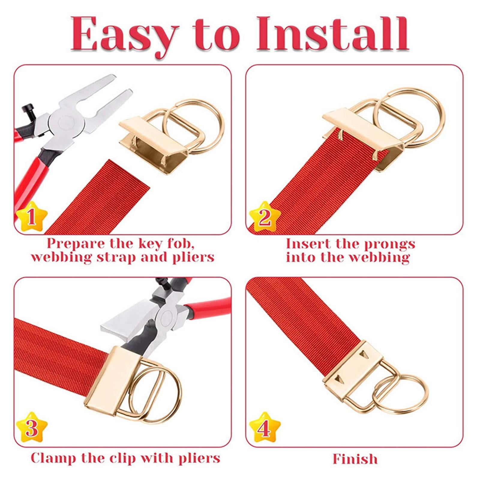 1 inch Key Fob Hardware with Key Rings for Wristlet Key Chain Making 60pcs