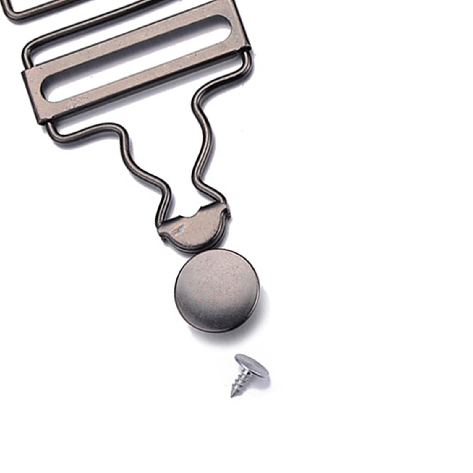 12Set Metal Fasteners Clip Brace Buckles Suspenders Buckles with Slider 38mm